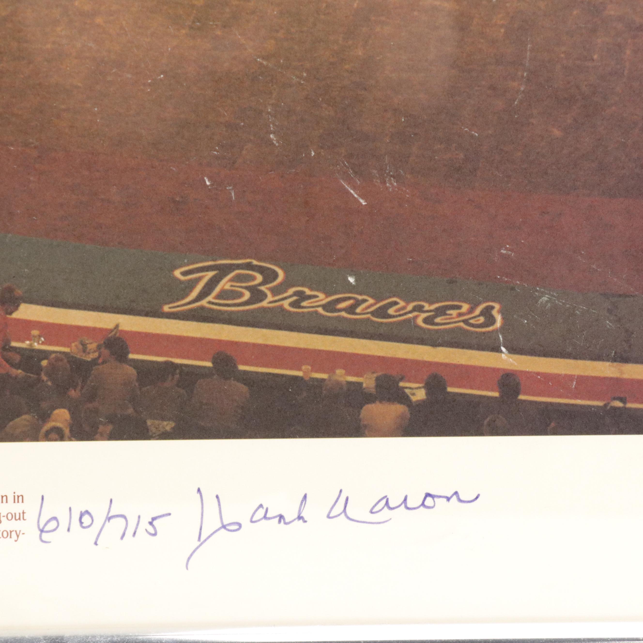 Hank Aaron Signed Limited Edition "Number 715" Atlanta Braves Framed Print