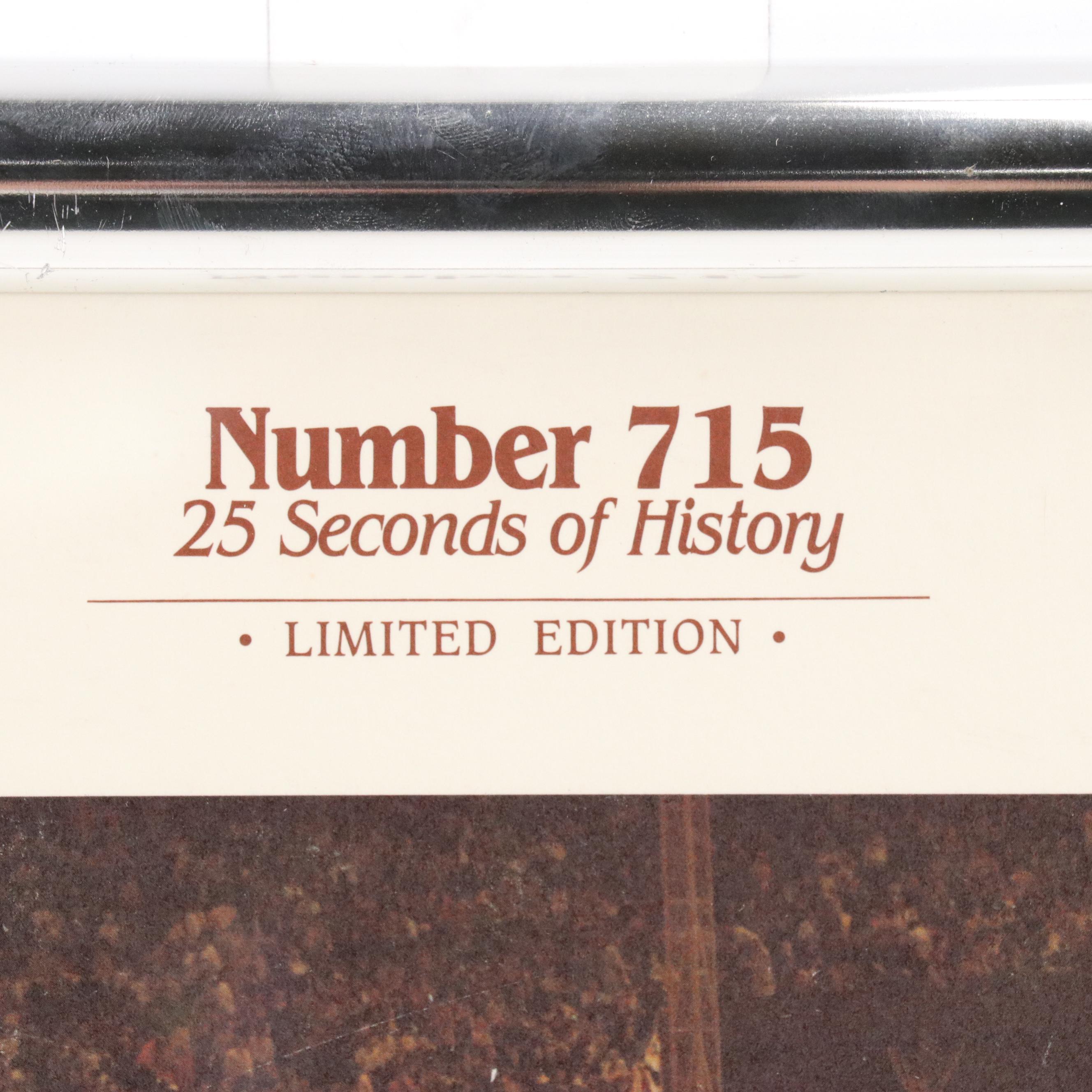 Hank Aaron Signed Limited Edition "Number 715" Atlanta Braves Framed Print