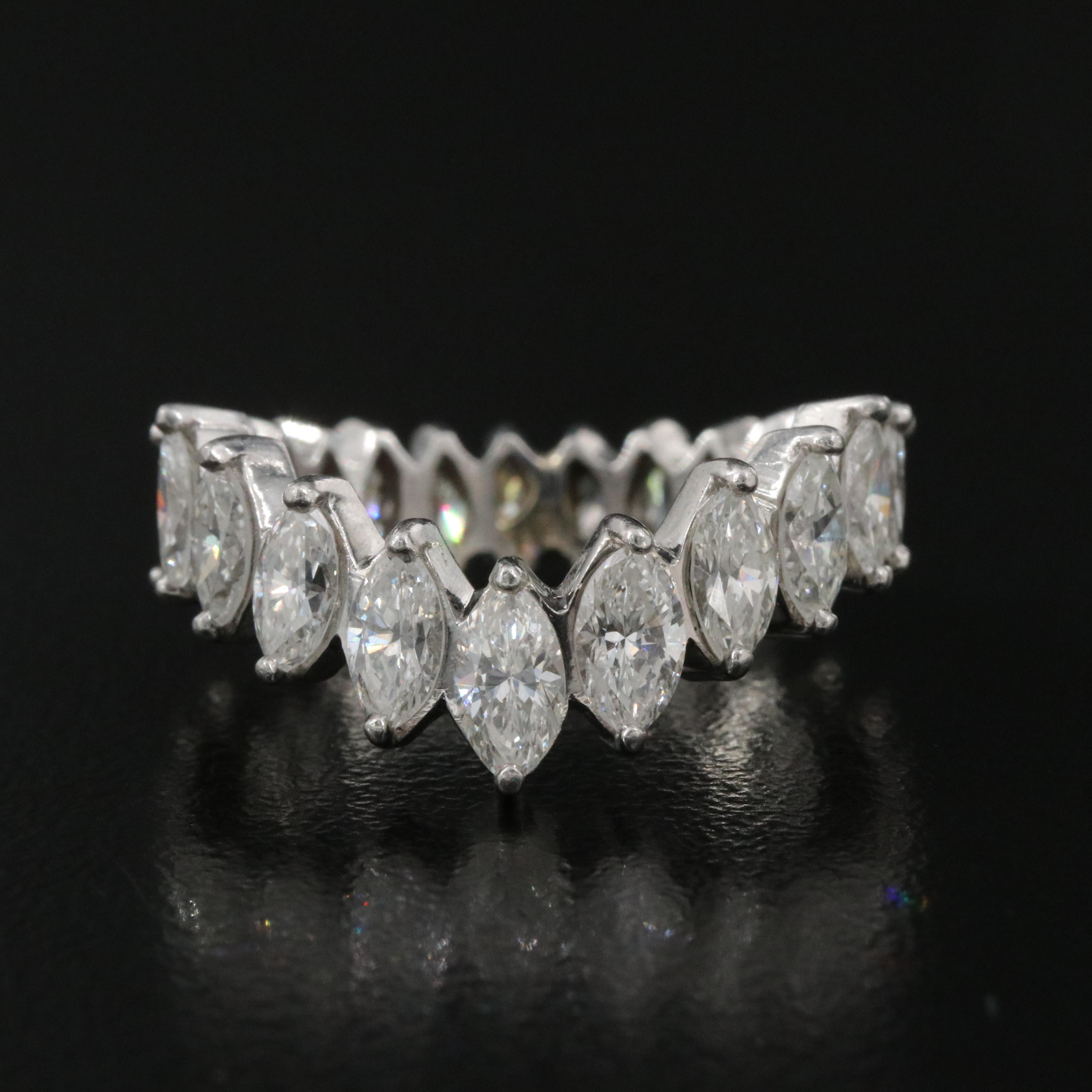 Platinum 3.40 CTW Diamond Contoured Eternity Band