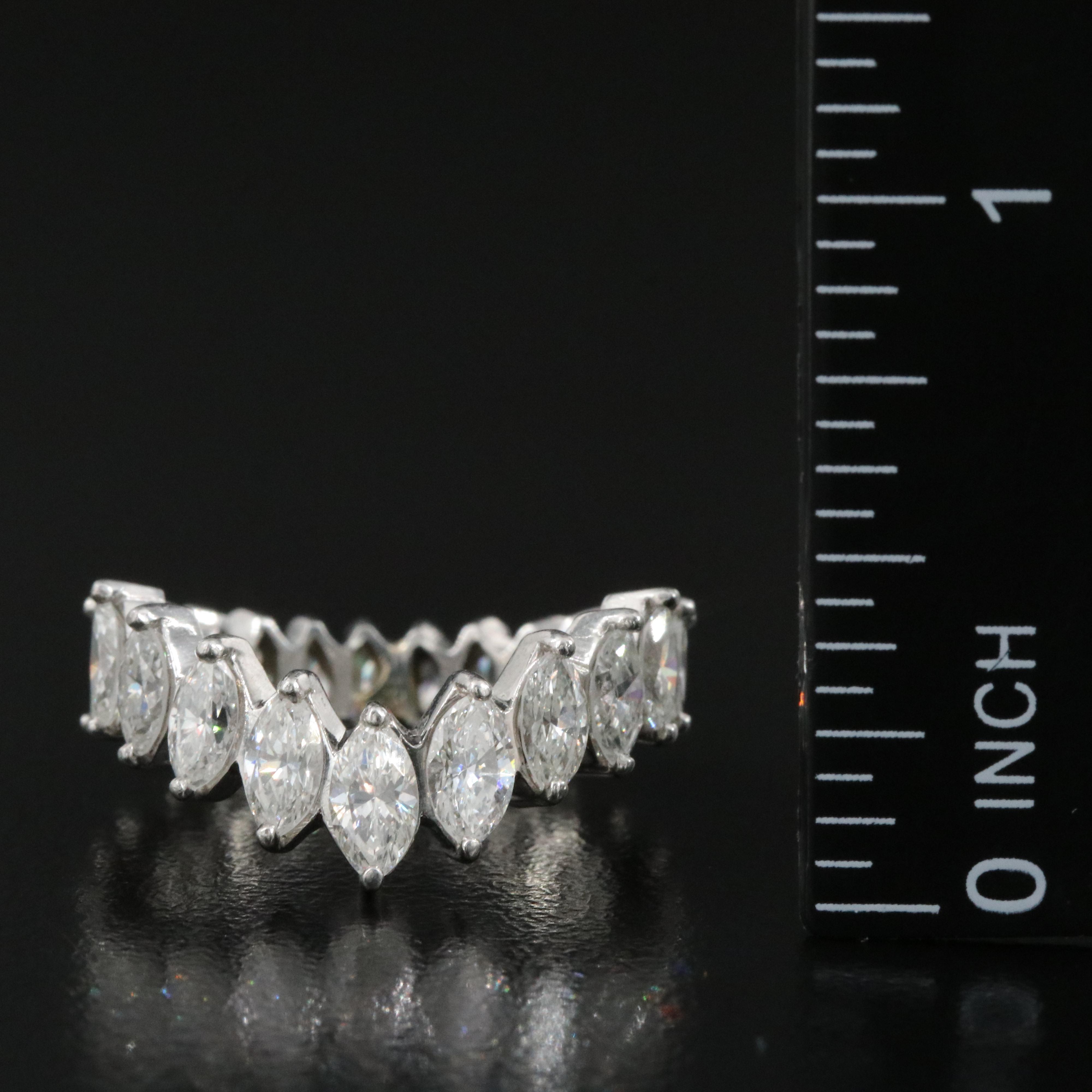 Platinum 3.40 CTW Diamond Contoured Eternity Band