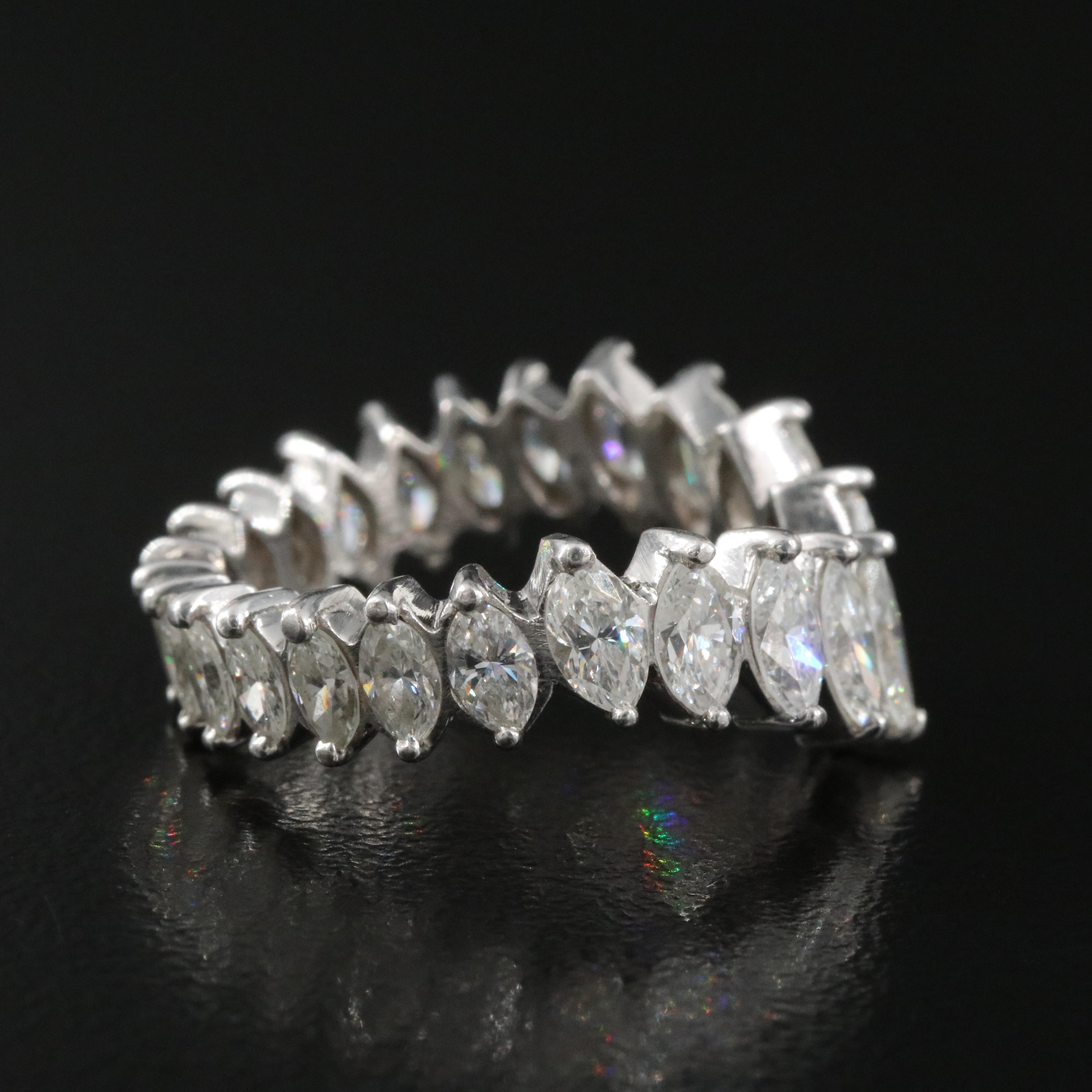 Platinum 3.40 CTW Diamond Contoured Eternity Band