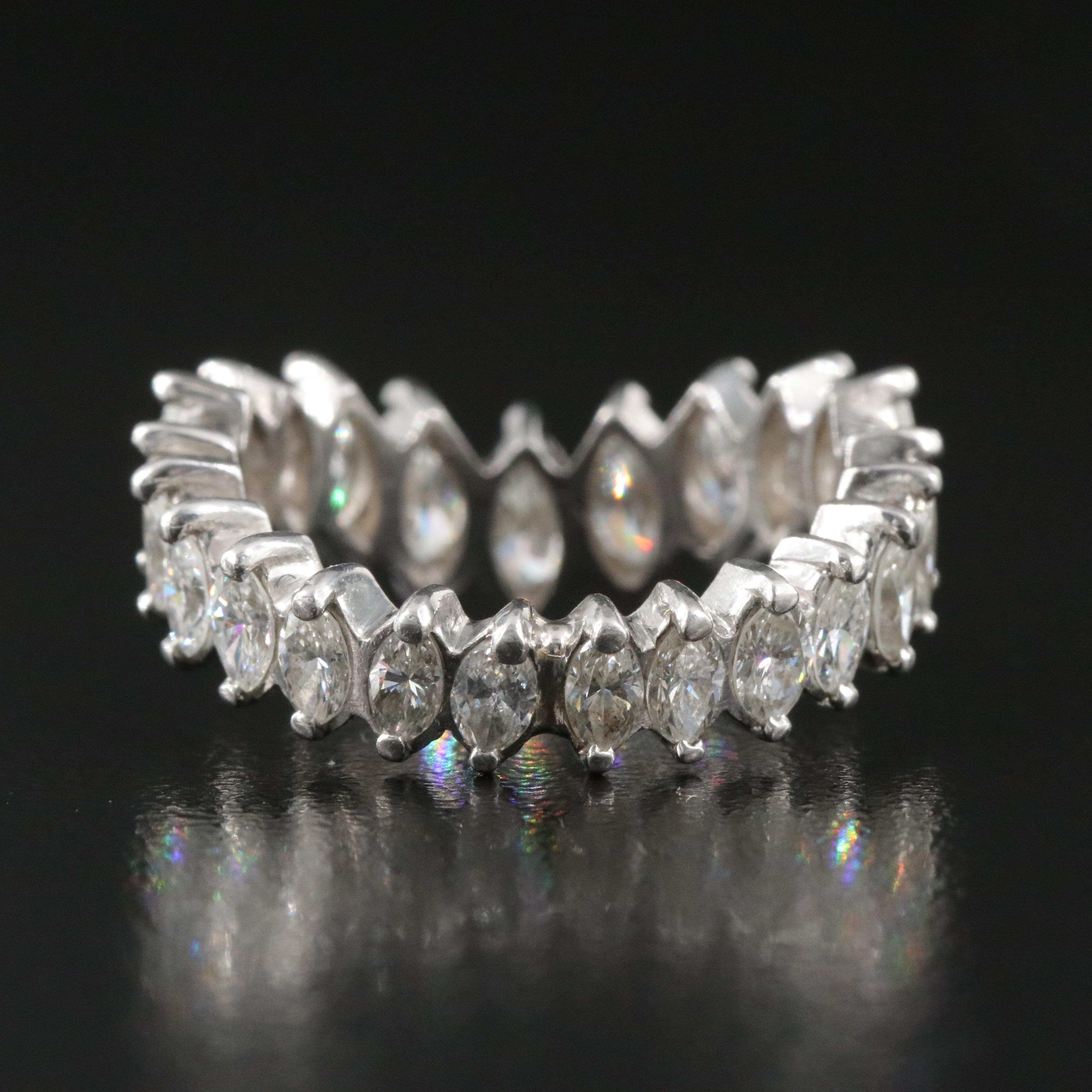 Platinum 3.40 CTW Diamond Contoured Eternity Band