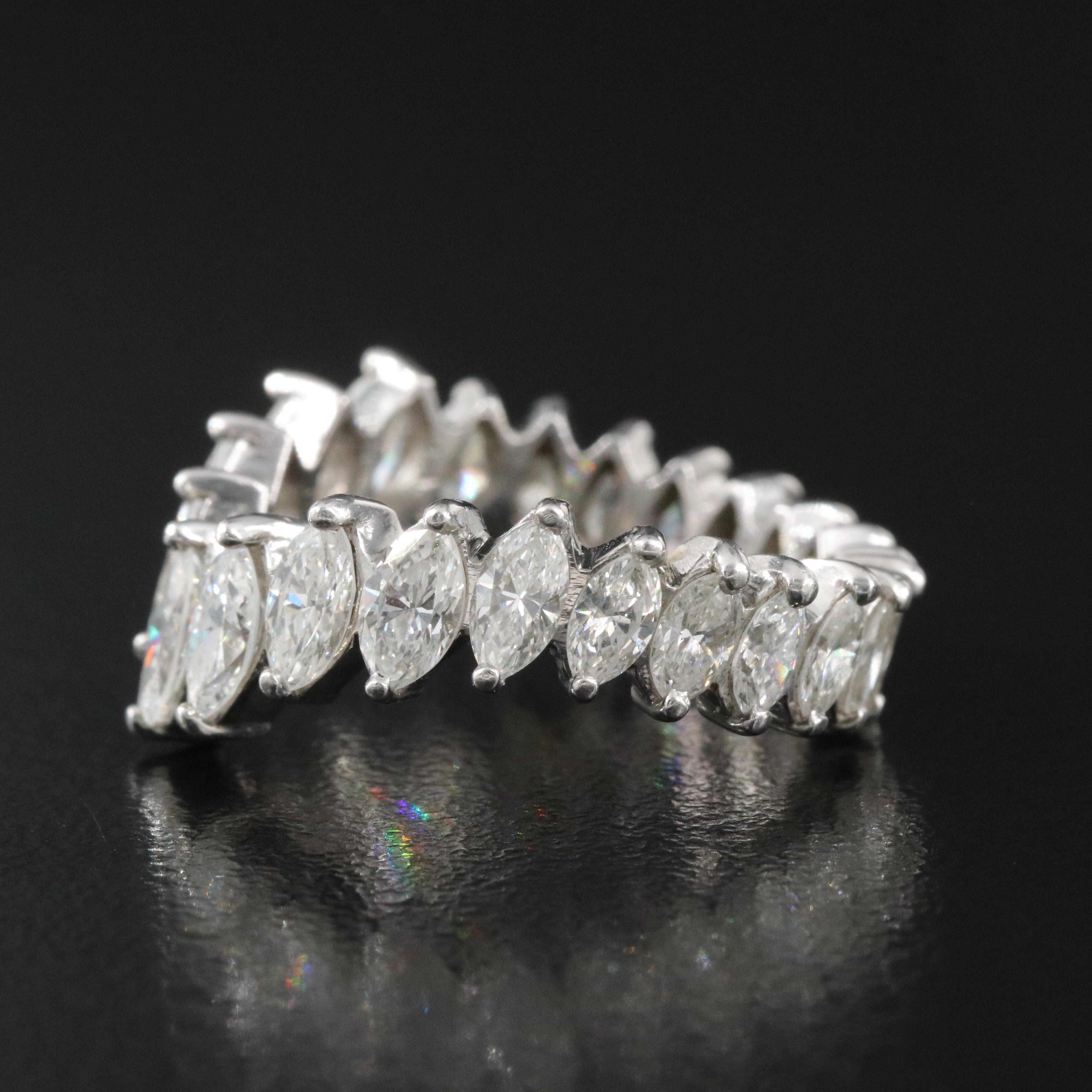 Platinum 3.40 CTW Diamond Contoured Eternity Band