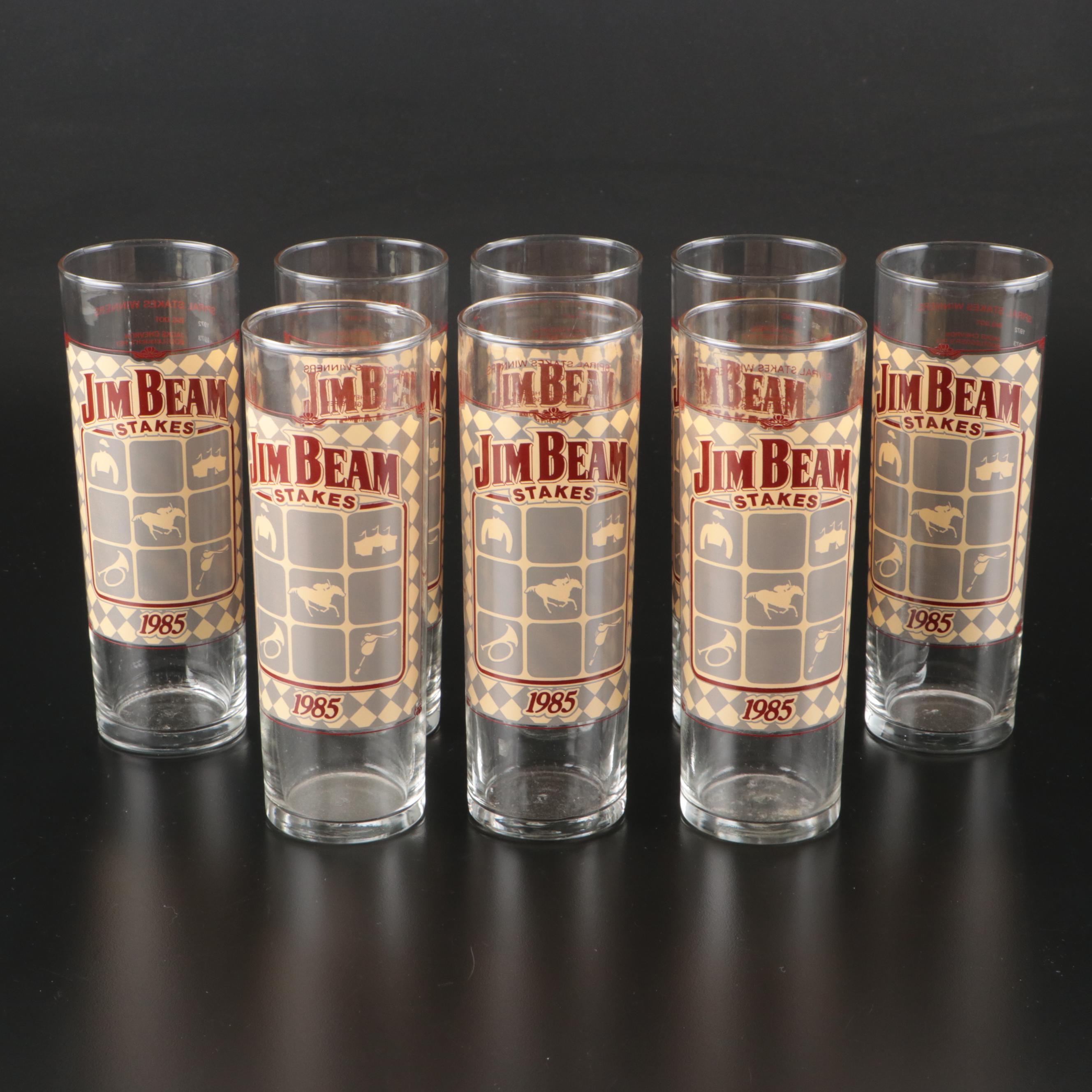 1983 and 1985 Spiral Spring Festival Jim Beam Stakes Highball Glasses