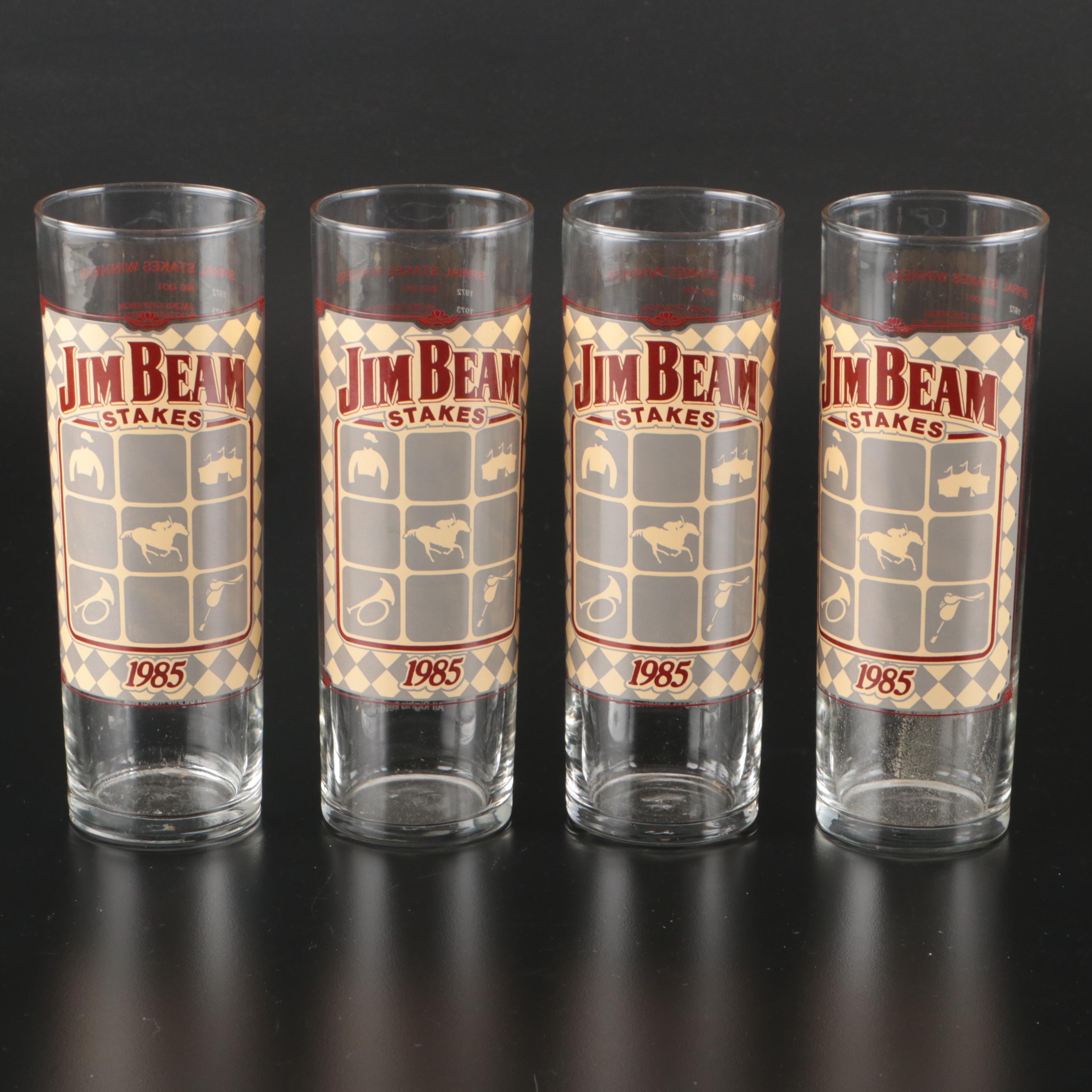 1983 and 1985 Spiral Spring Festival Jim Beam Stakes Highball Glasses