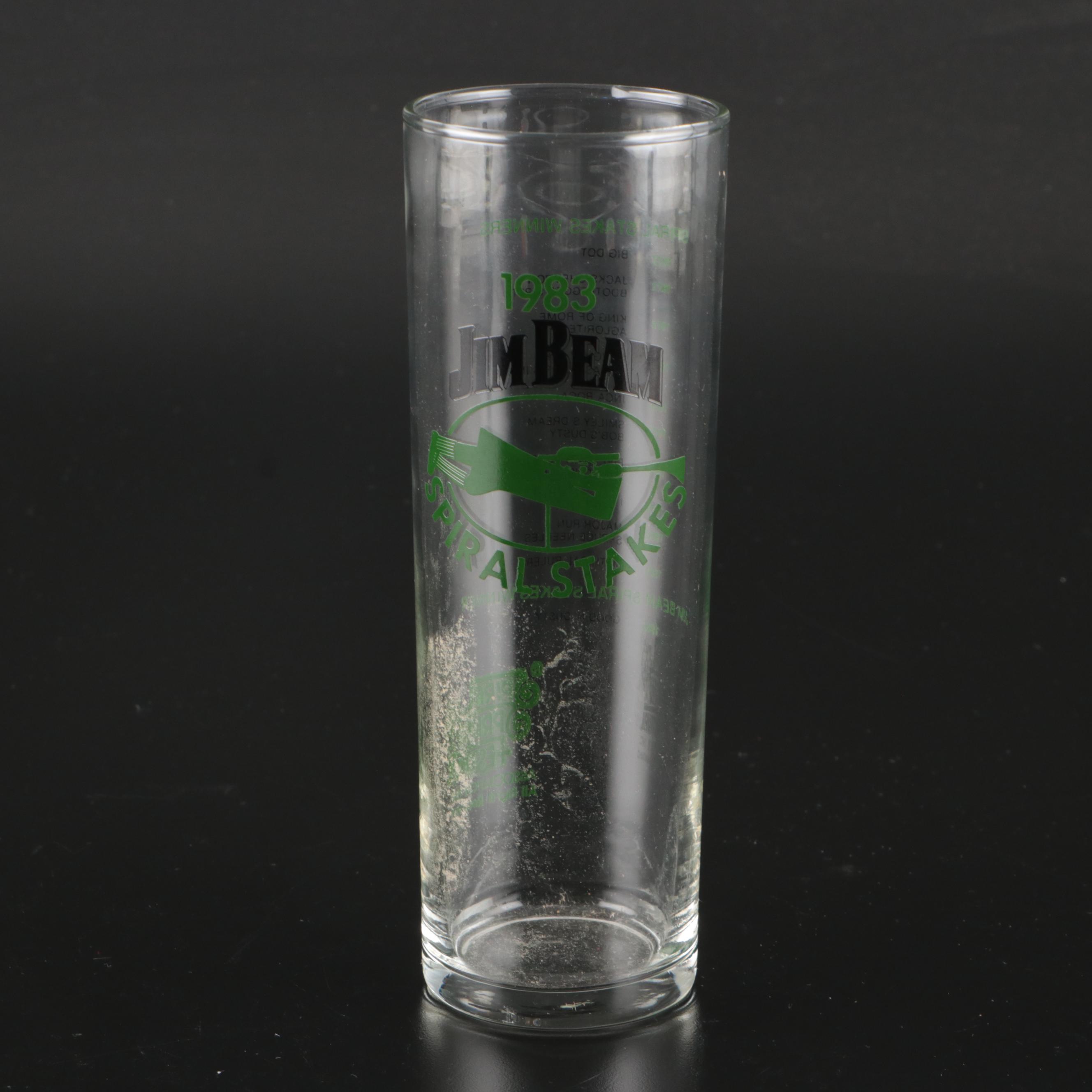 1983 and 1985 Spiral Spring Festival Jim Beam Stakes Highball Glasses