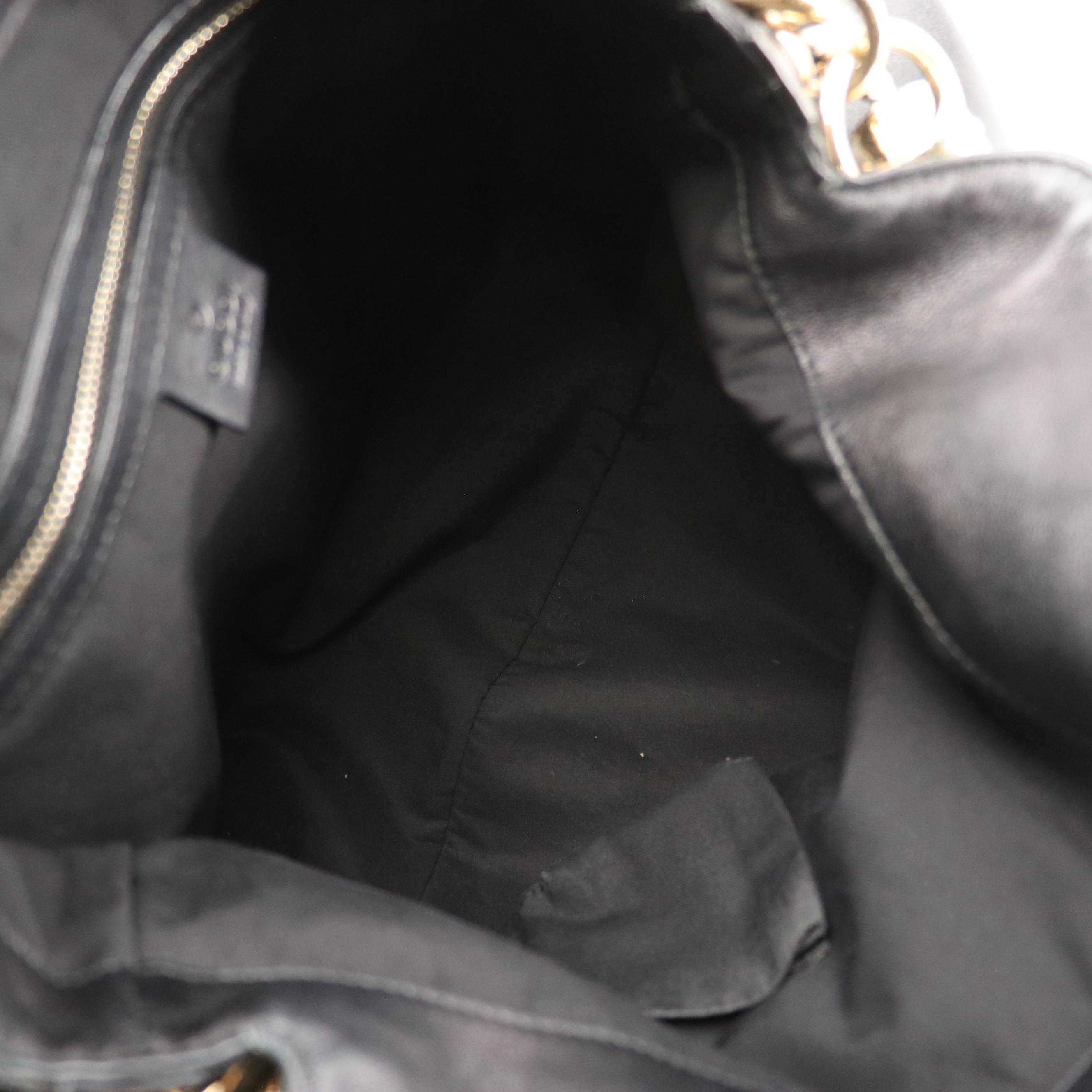 Gucci Large Babouska Indy Top Handle Bag in Black Leather with Bamboo Tassels