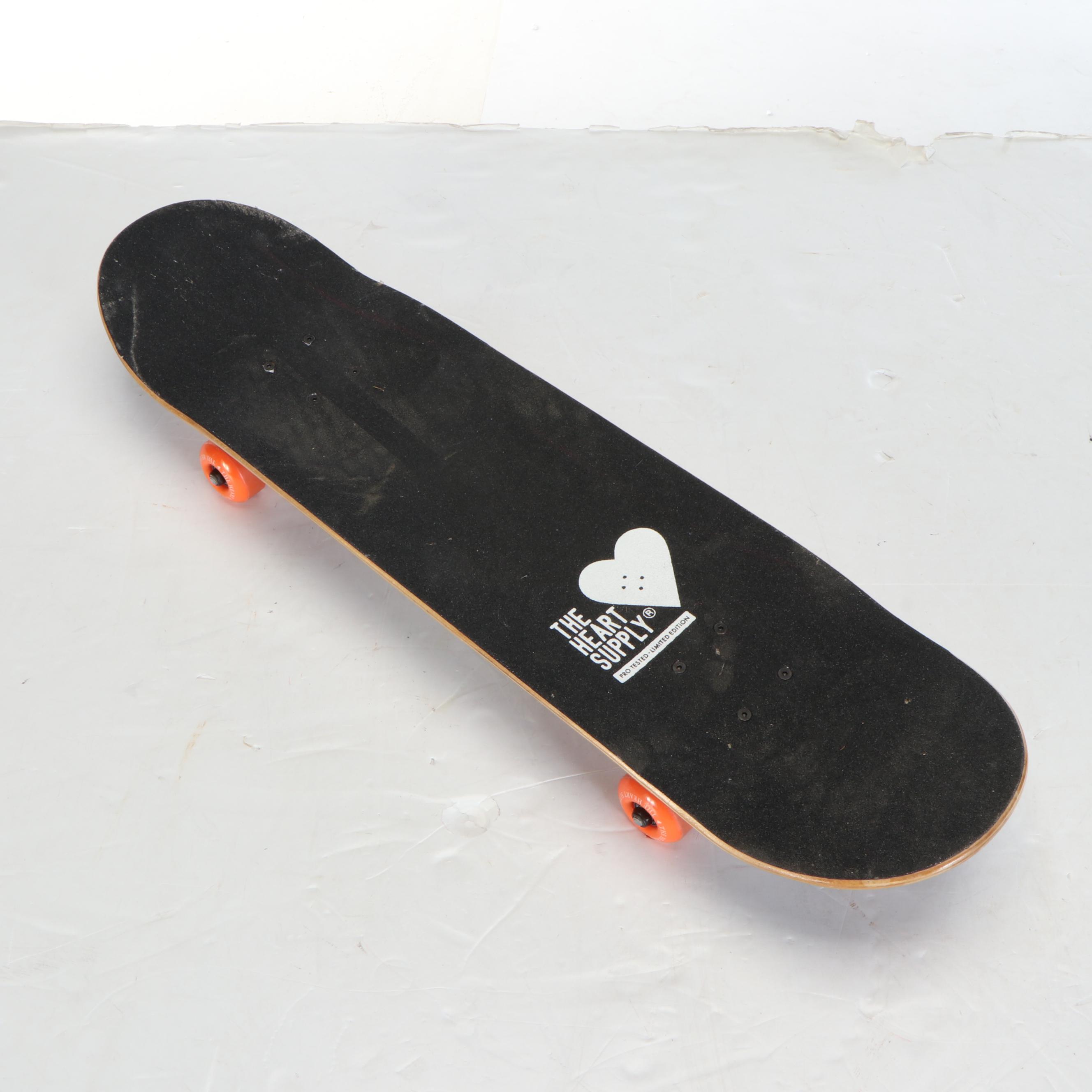 Razor Kick Scooter with The Heart Supply Skateboard and Padding