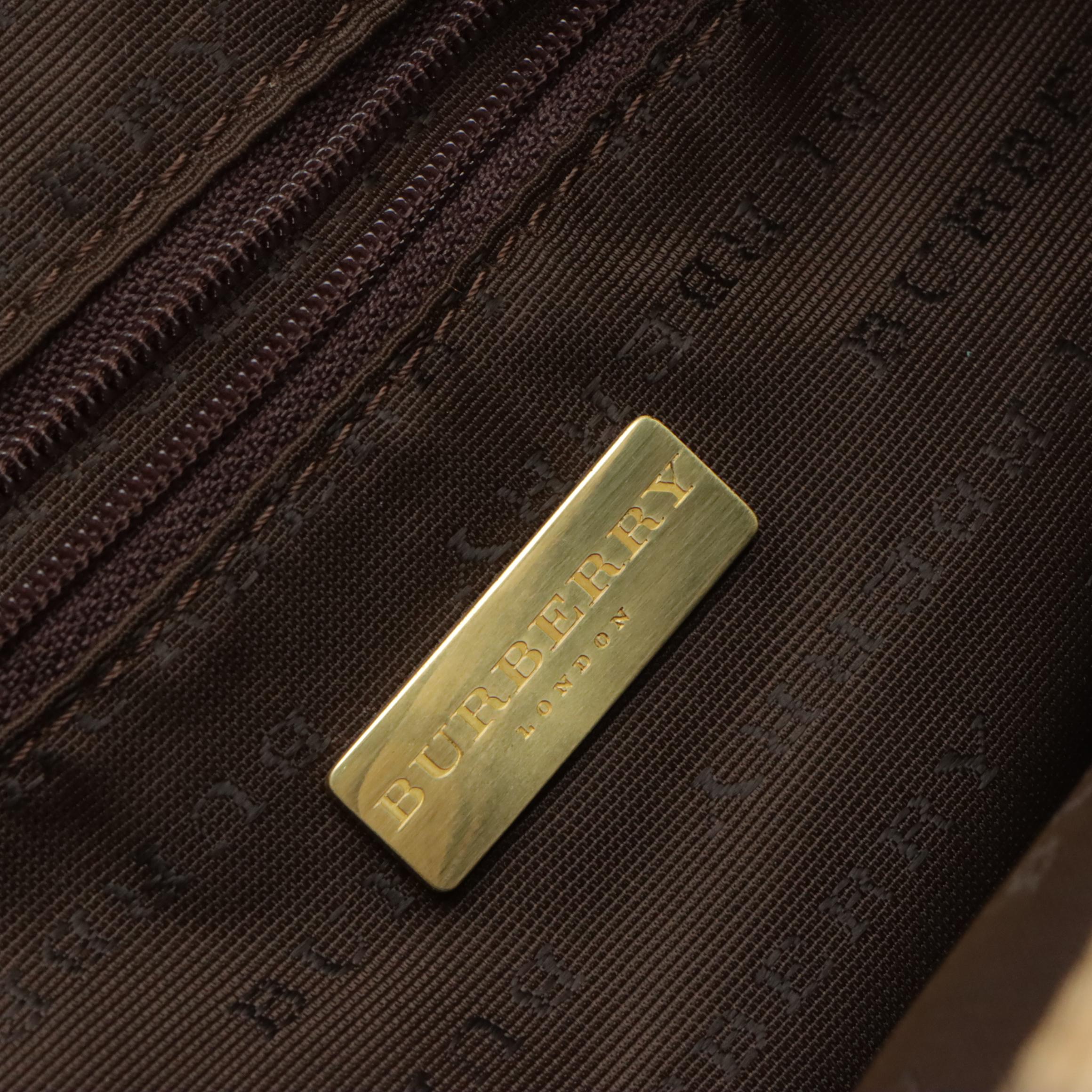 Burberry London Crossbody Travel Bag in Haymarket Coated Canvas and Leather