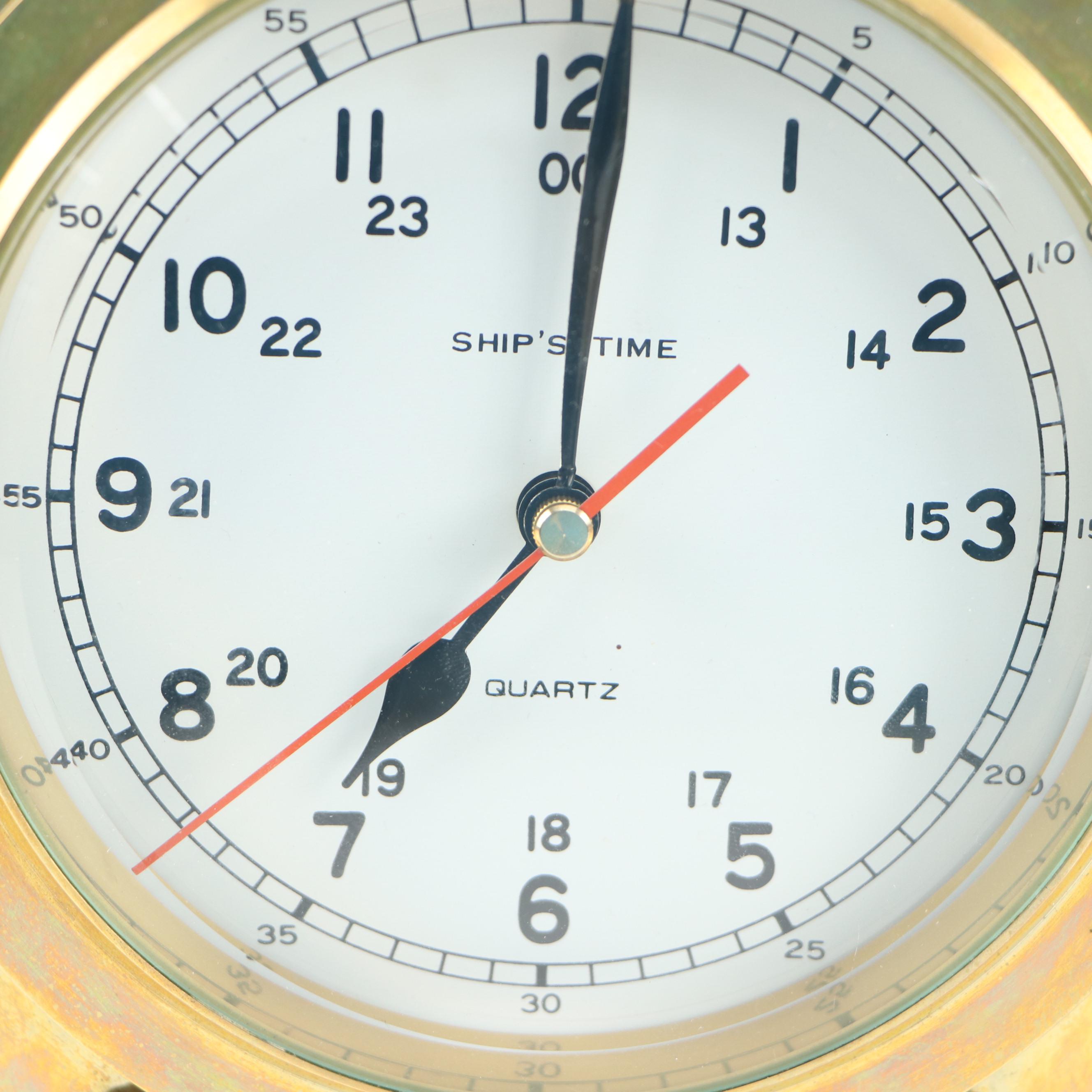 Penco Brass Porthole Wall Clock