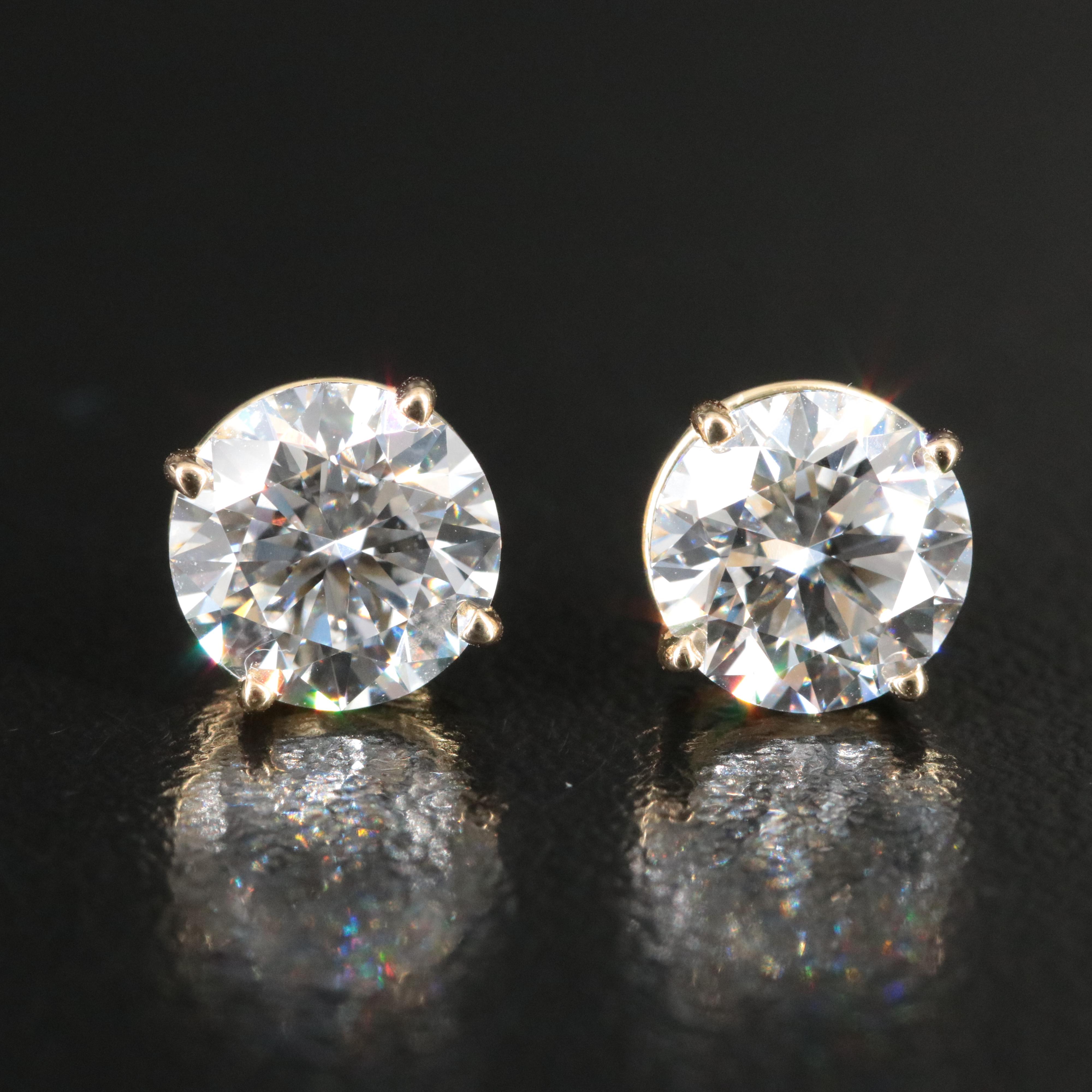 18K 3.17 CTW Lab Grown Diamond Stud Earrings with IGI Reports