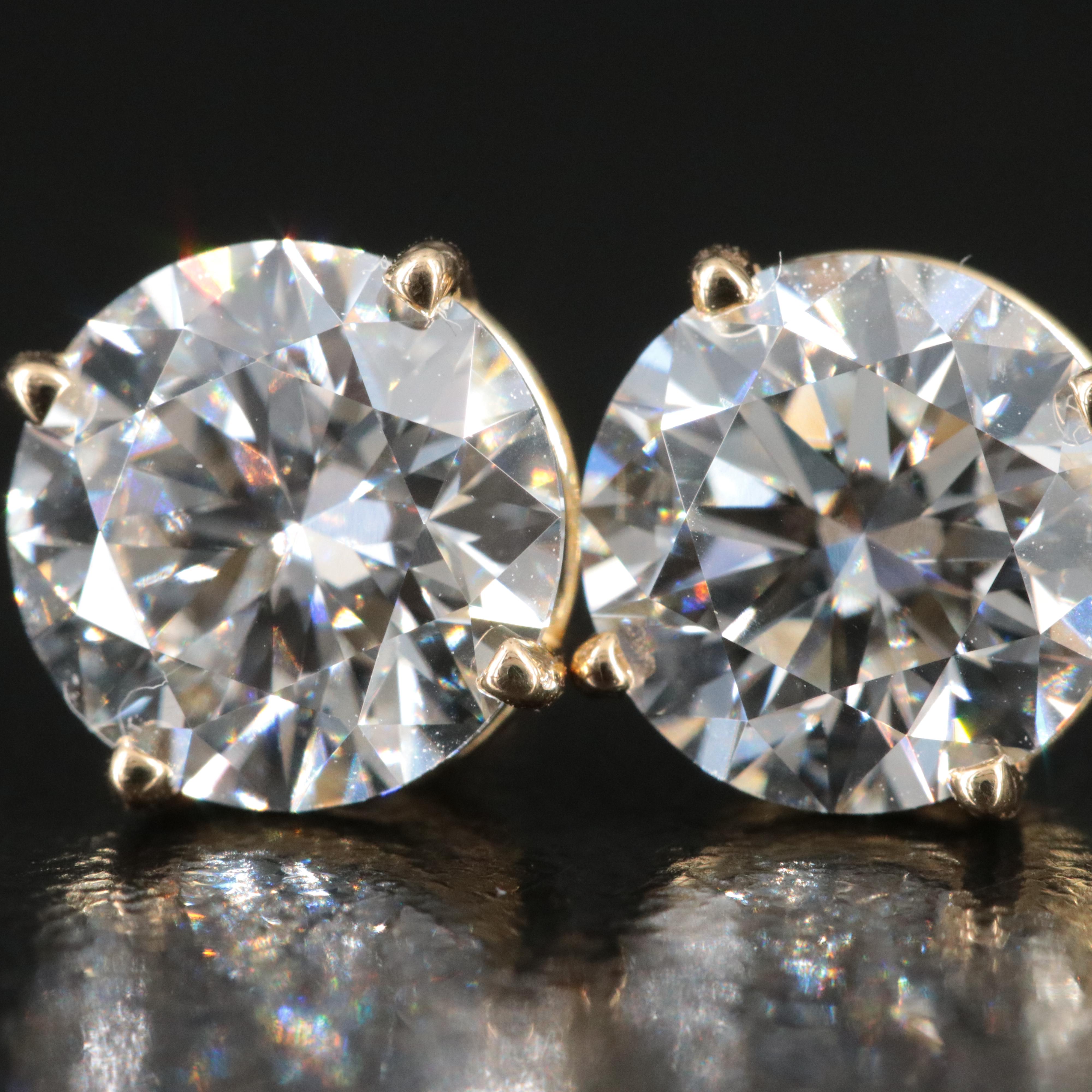 18K 3.17 CTW Lab Grown Diamond Stud Earrings with IGI Reports