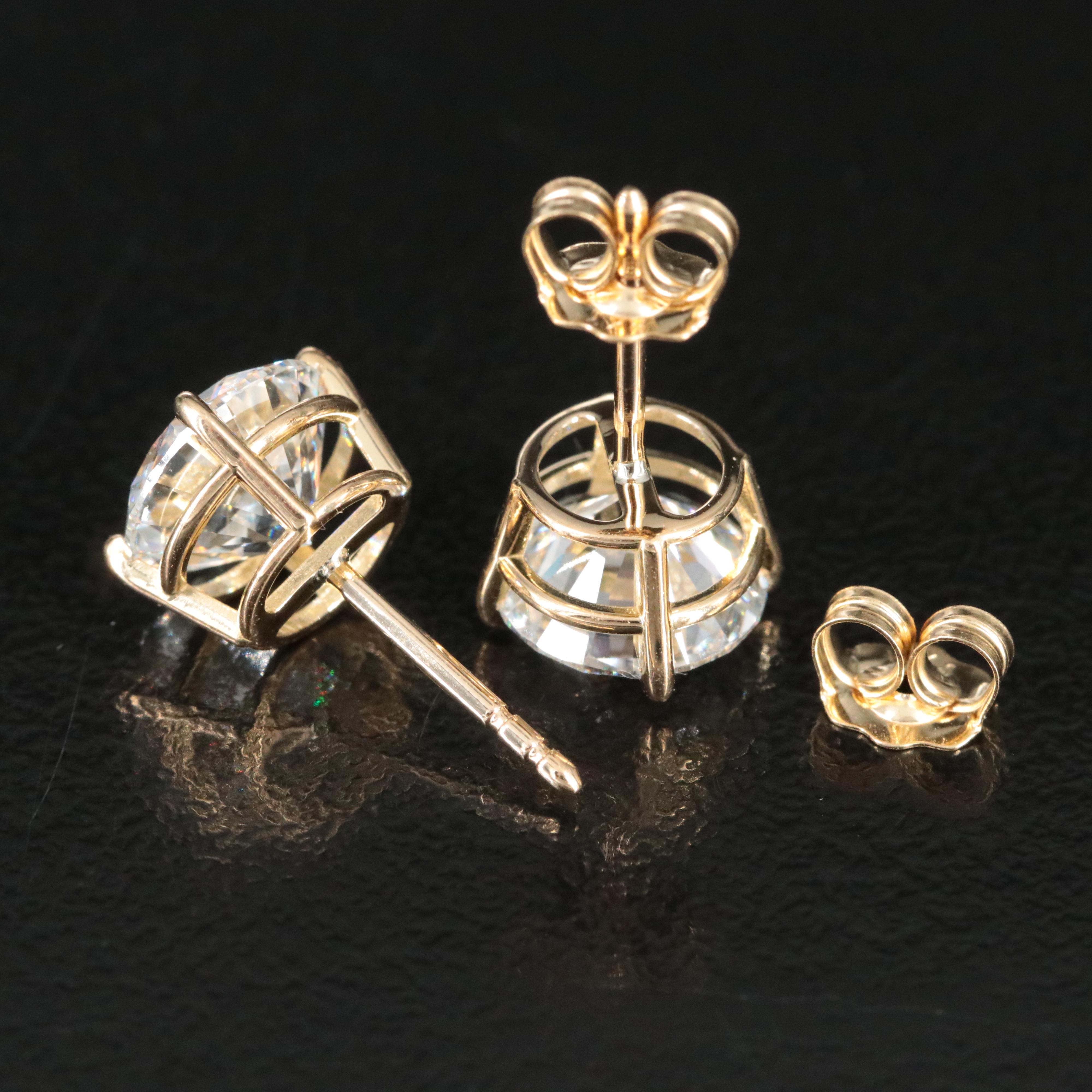 18K 3.17 CTW Lab Grown Diamond Stud Earrings with IGI Reports