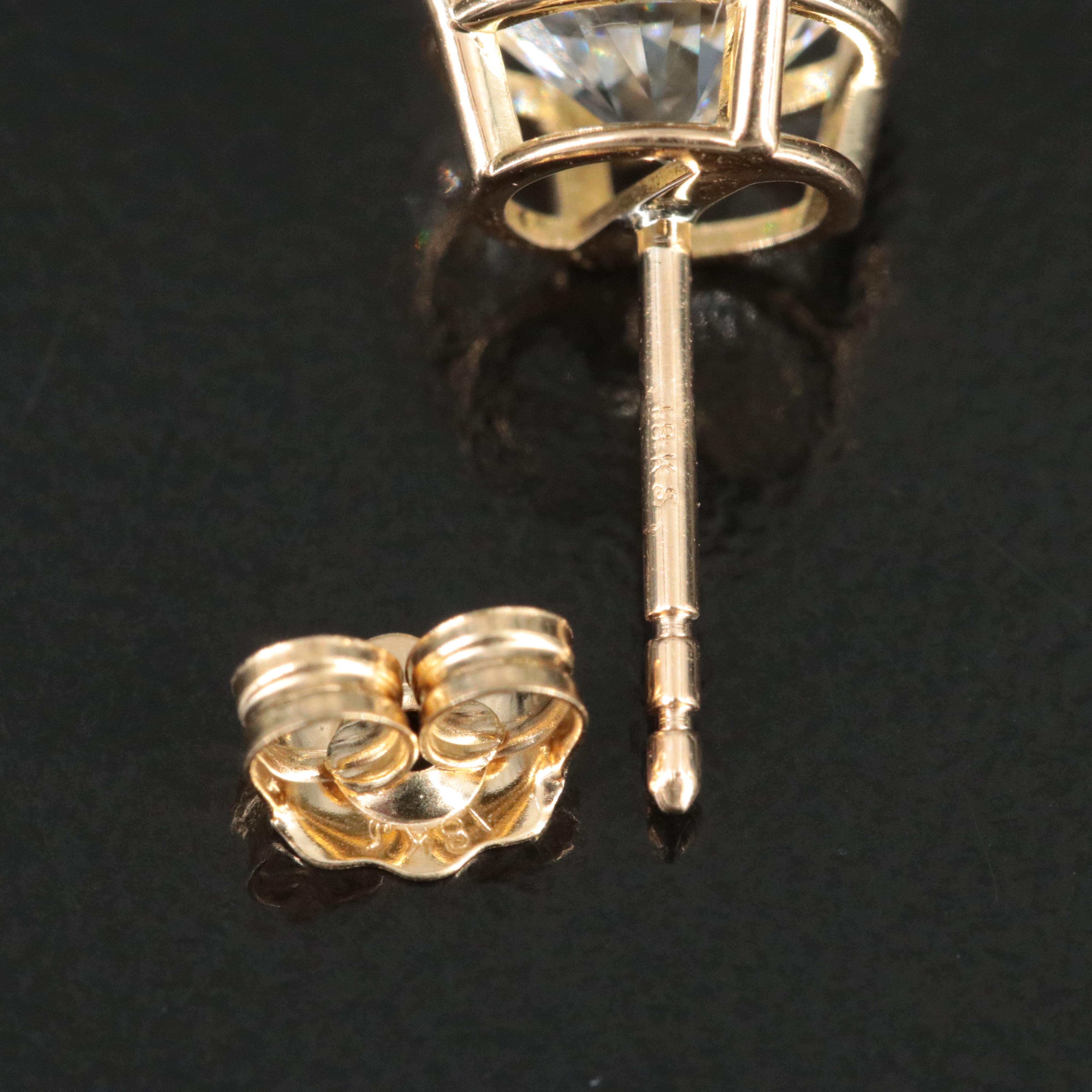 18K 3.17 CTW Lab Grown Diamond Stud Earrings with IGI Reports