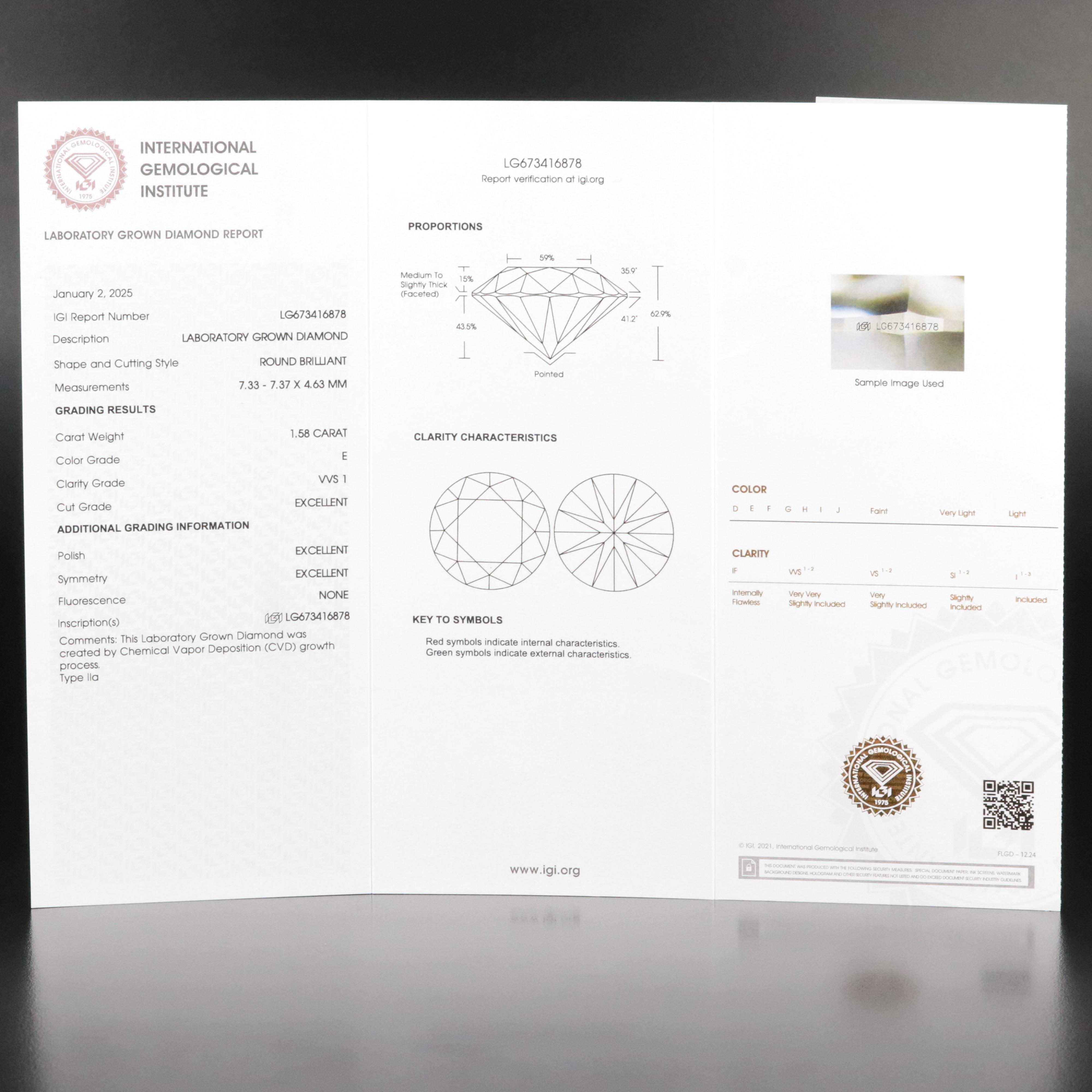 18K 3.17 CTW Lab Grown Diamond Stud Earrings with IGI Reports