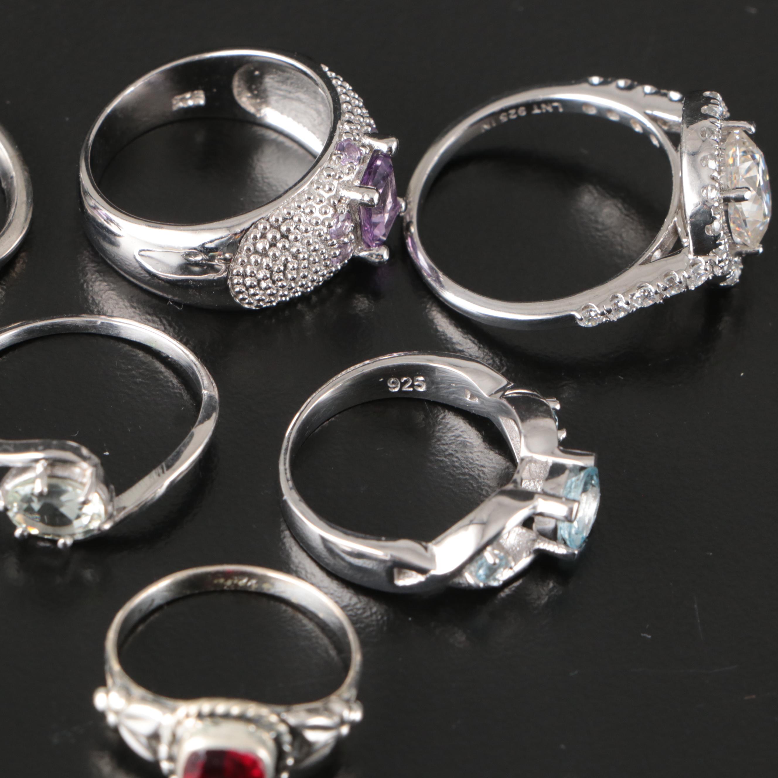 14 Assorted Sterling Silver Rings, Necklaces, Earrings, and Pendants