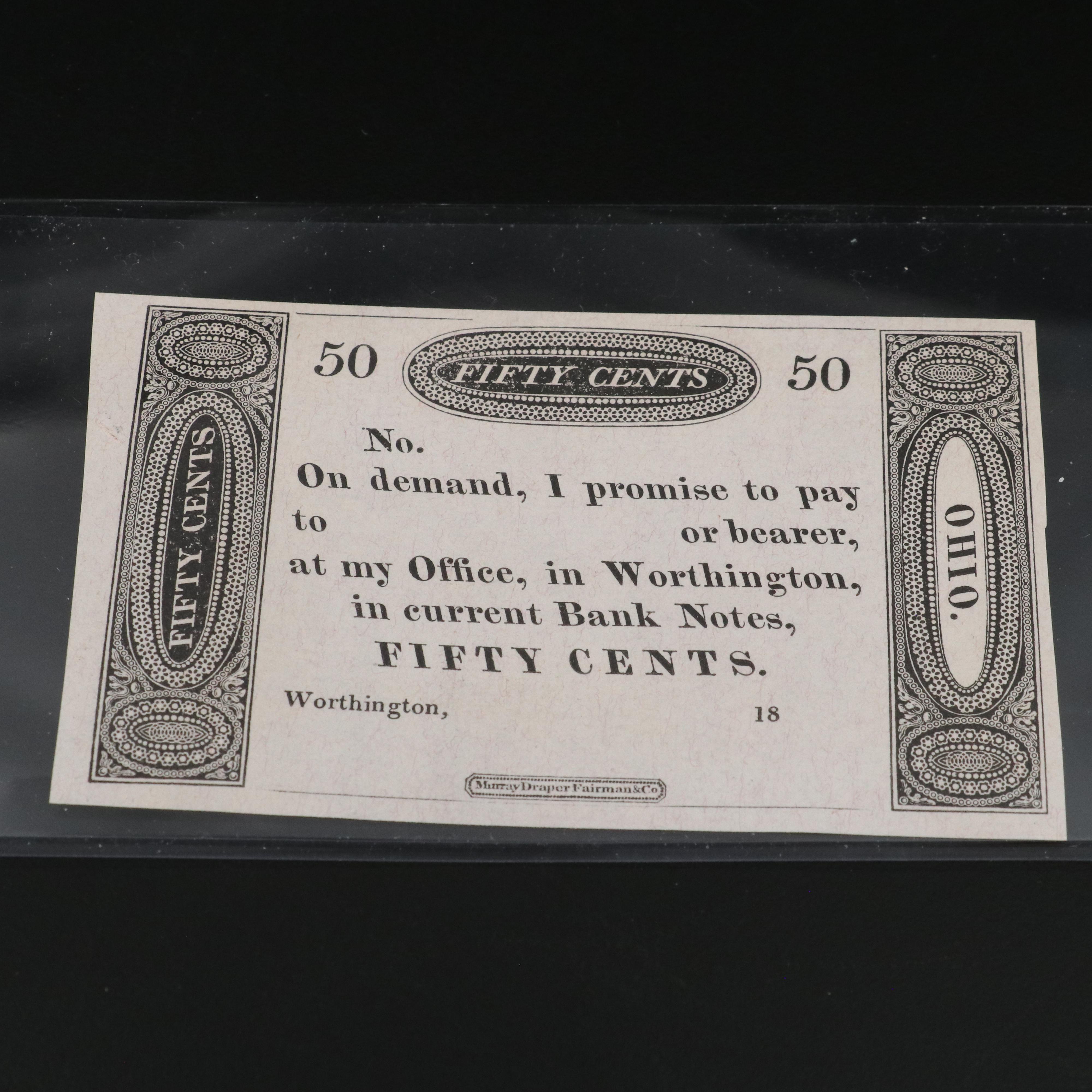 1899 Black Eagle One Dollar Silver Certificate and Four Obsolete Currency Notes