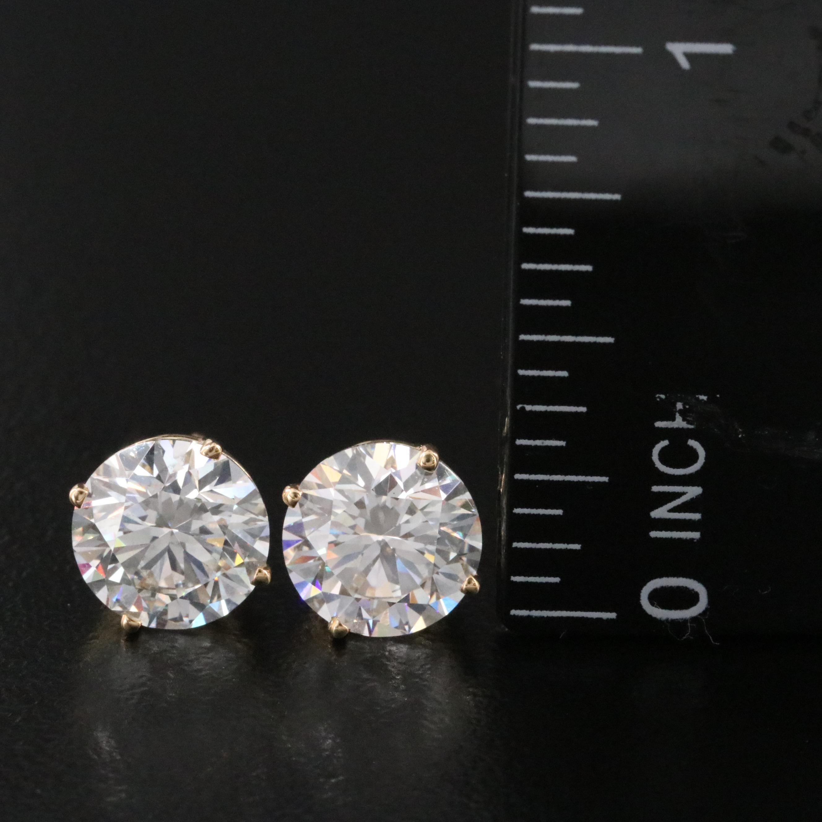 18K 4.20 CTW Lab Grown Diamond Stud Earrings with IGI Reports