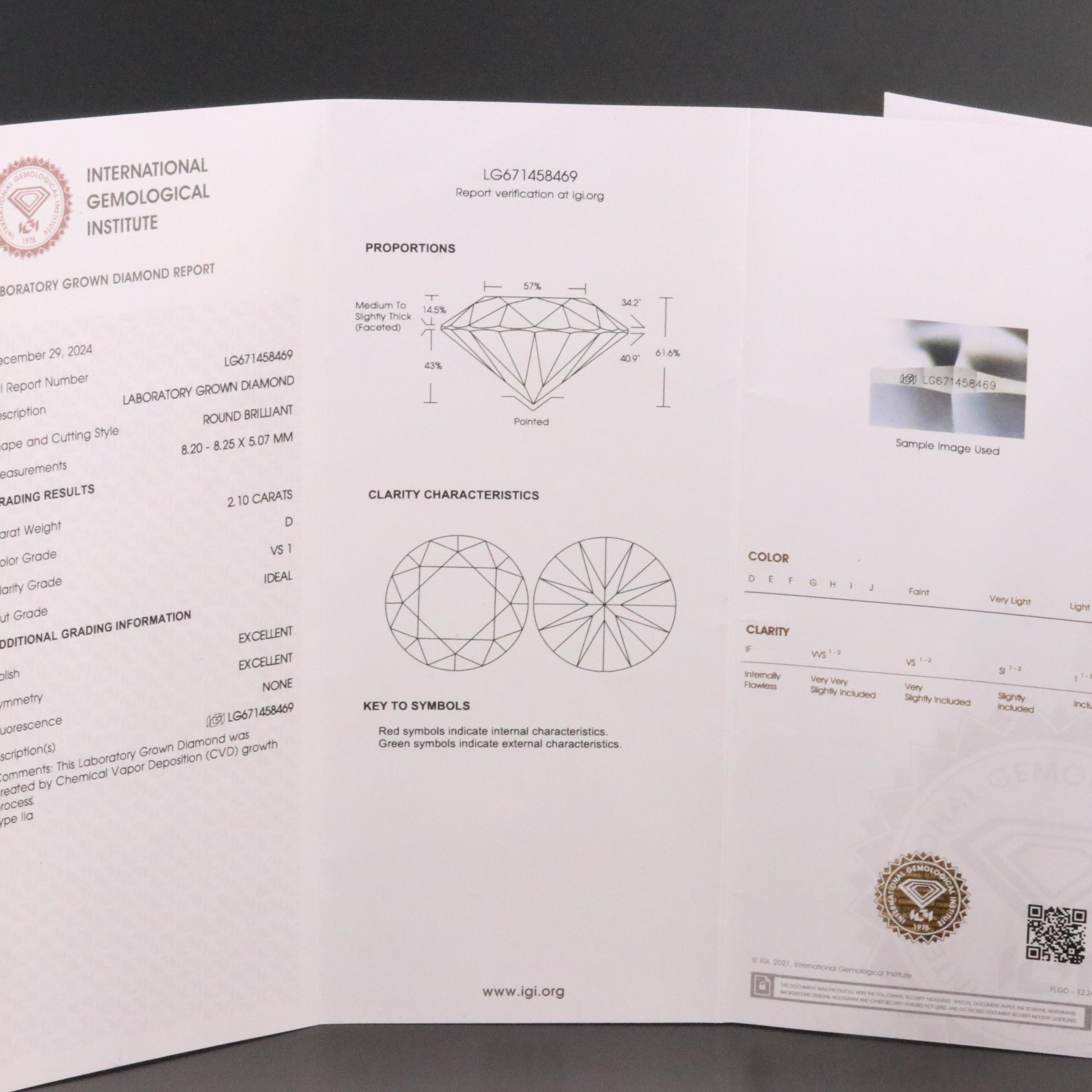 18K 4.20 CTW Lab Grown Diamond Stud Earrings with IGI Reports