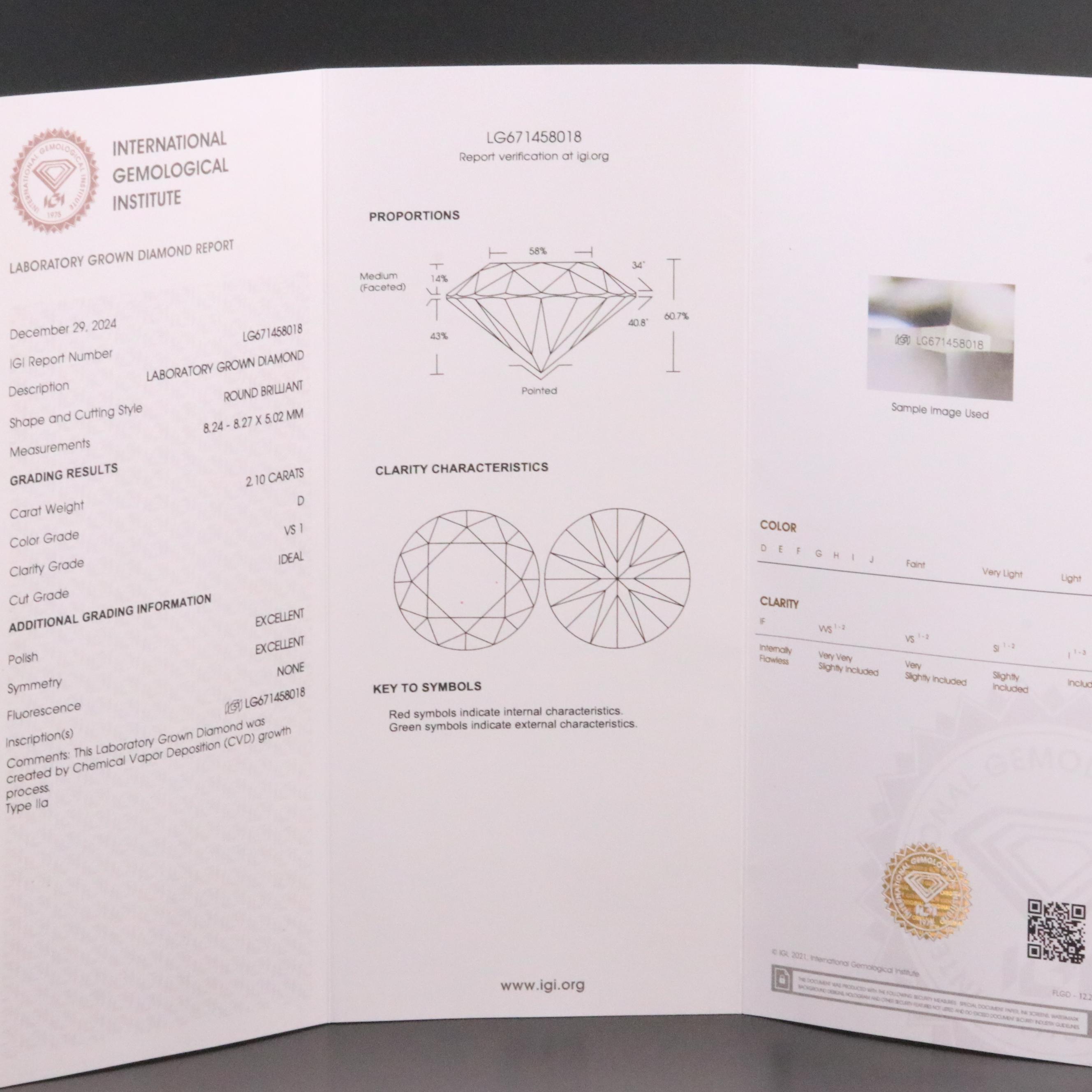 18K 4.20 CTW Lab Grown Diamond Stud Earrings with IGI Reports