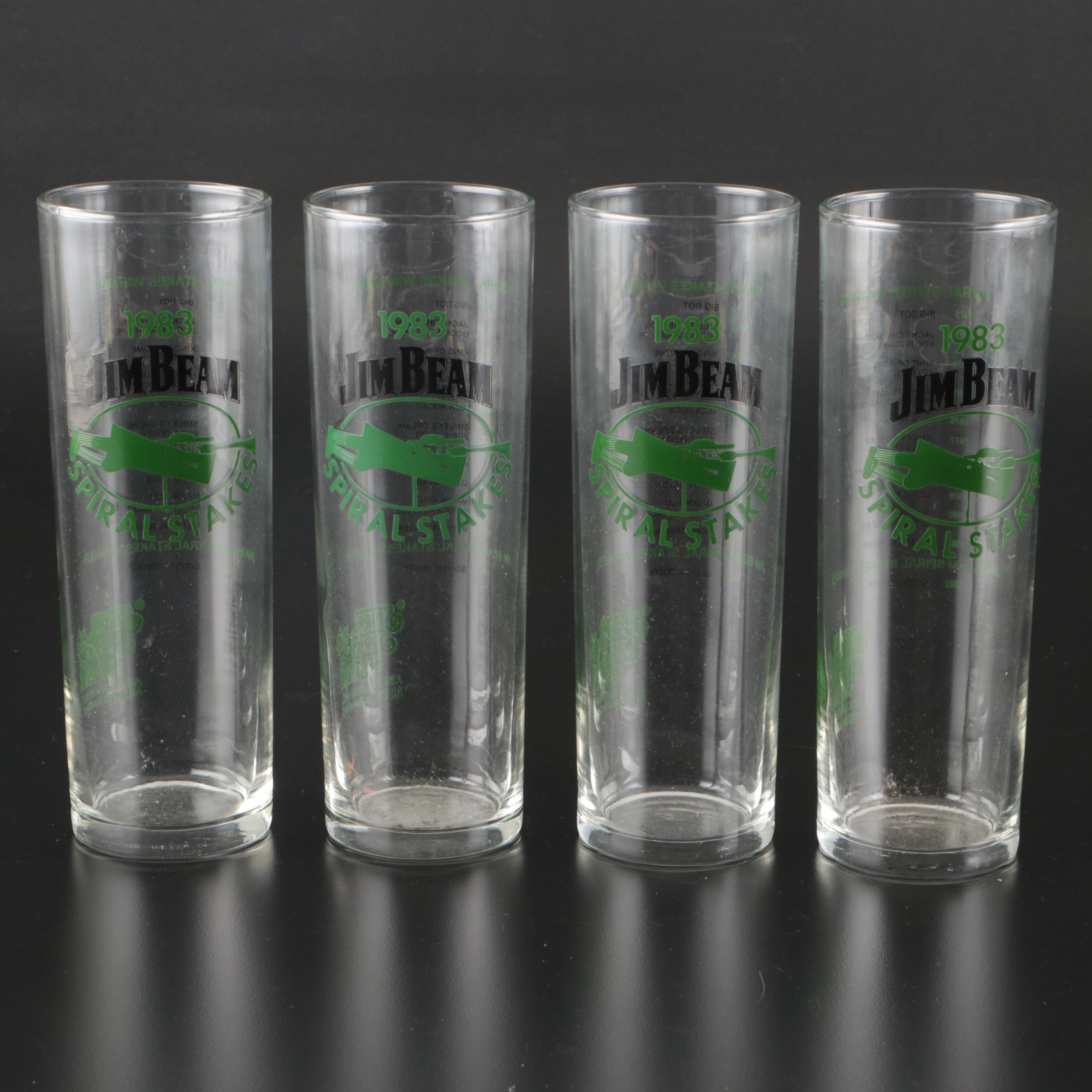 Libbey Glass 1983 Spiral Spring Festival Jim Beam Stakes Highball Glasses