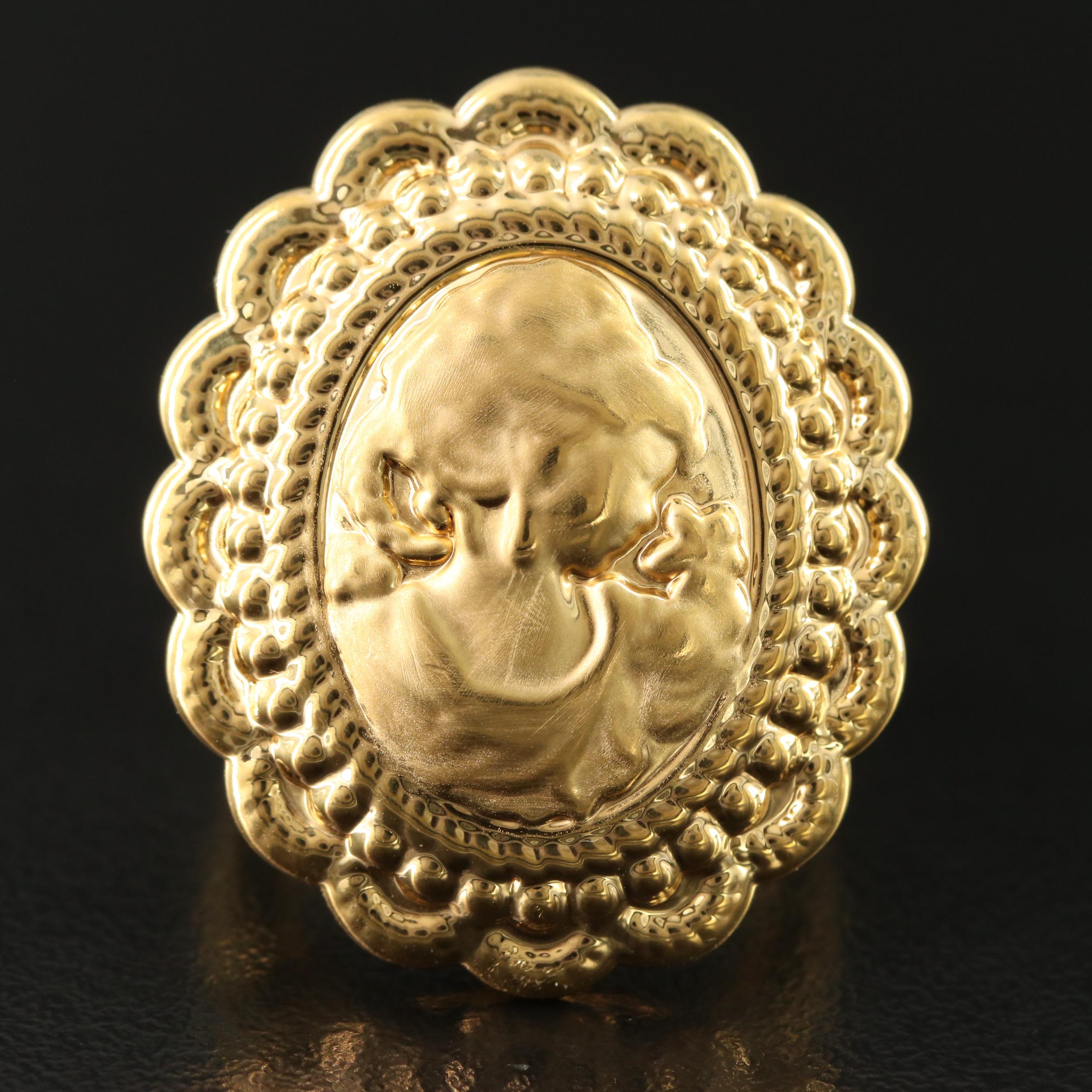 Italian Milor 14K Cameo Ring