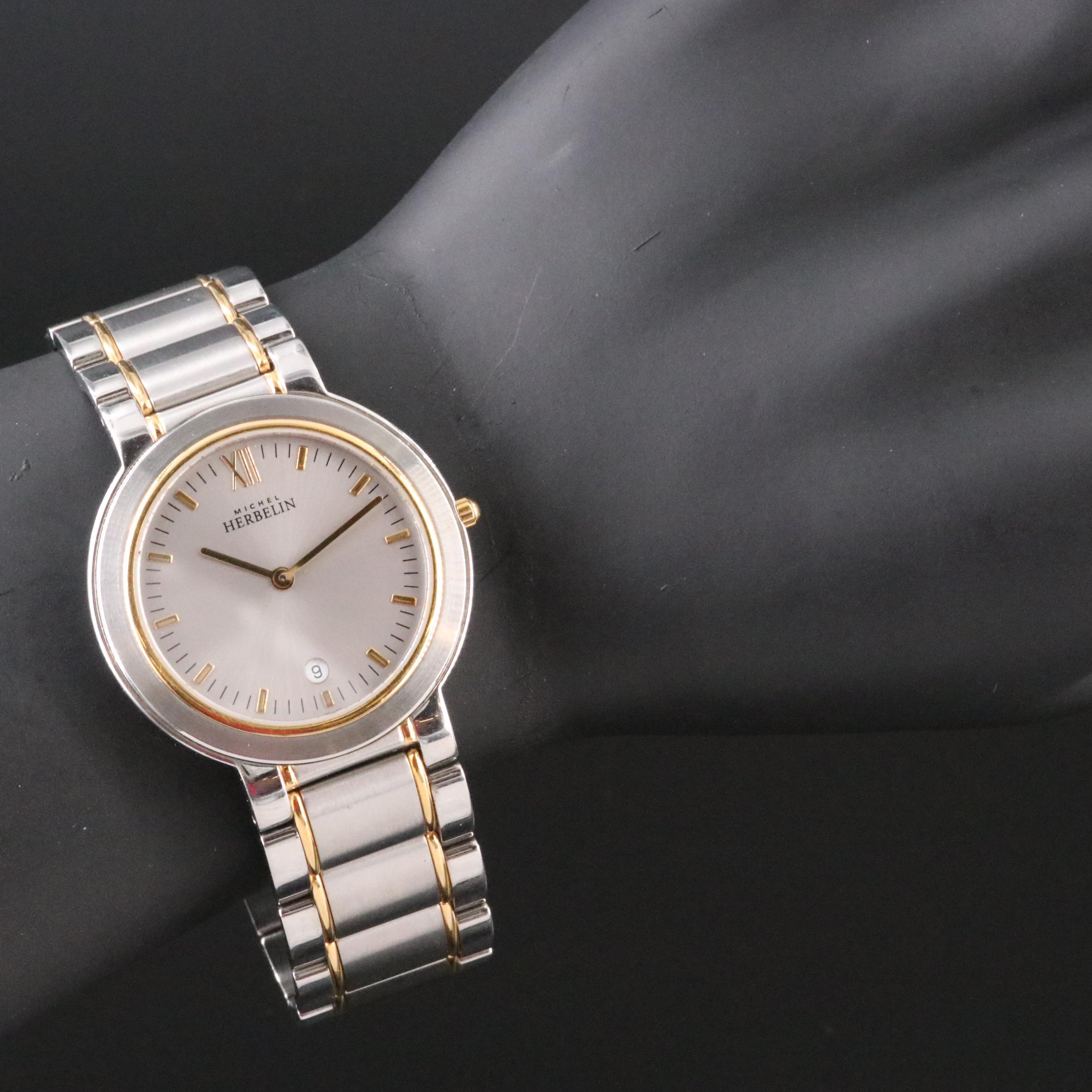 Michael Herbelin Two-Tone Date Watch