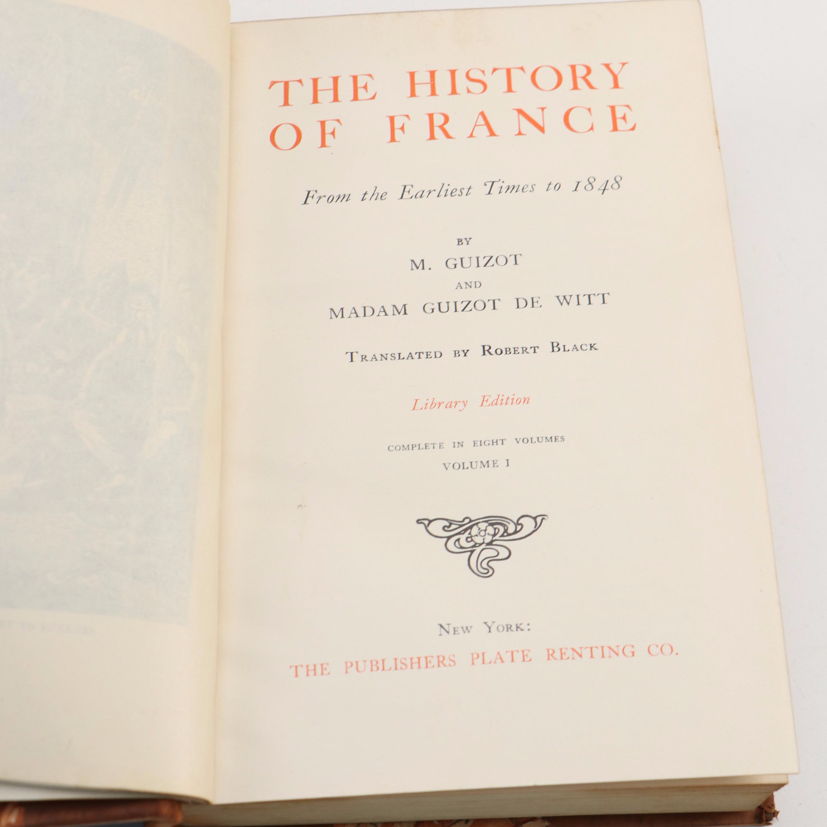 Library Edition "The History of France" Complete Eight-Volume Set