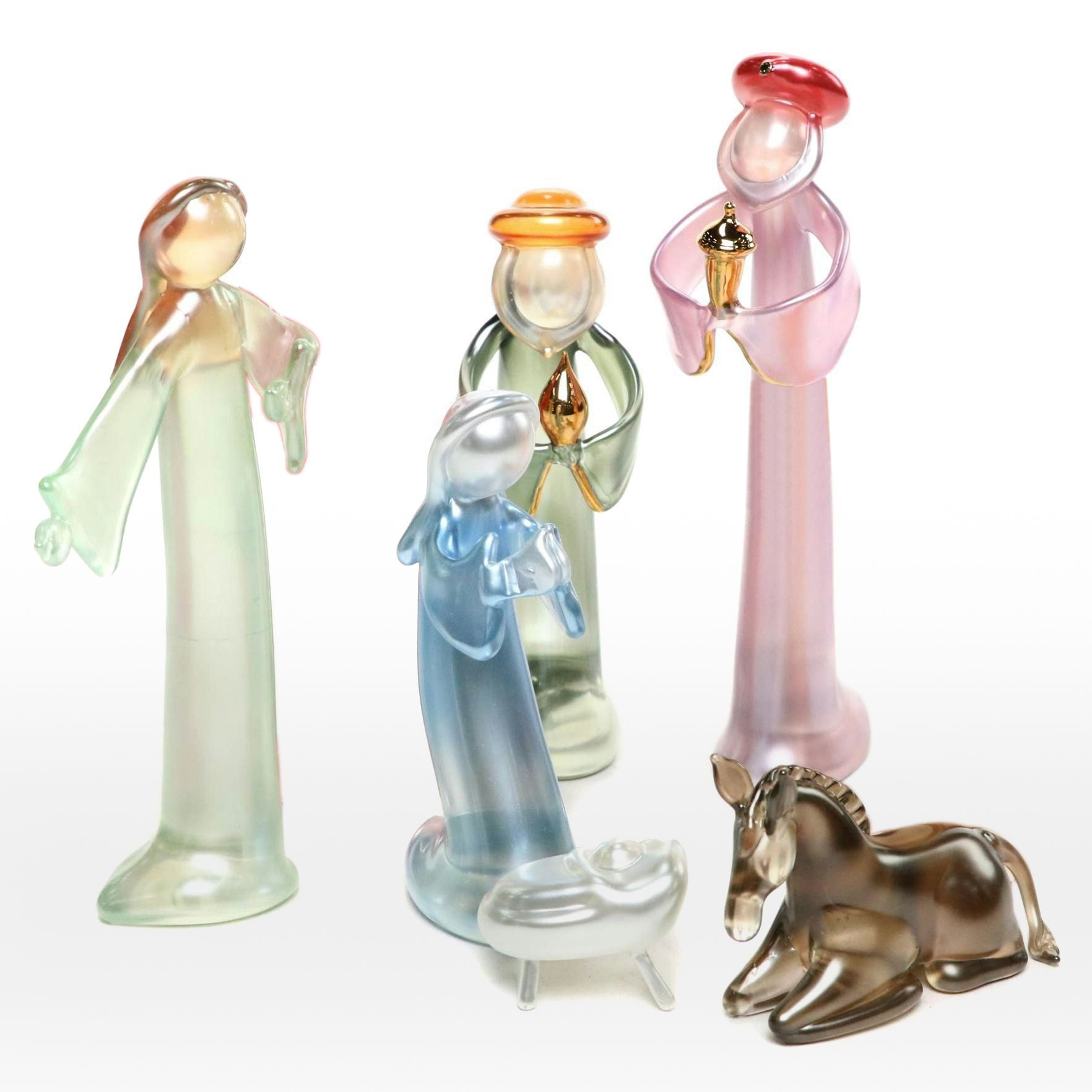 Minimalist Style Pastel Partial Glass Nativity Set
