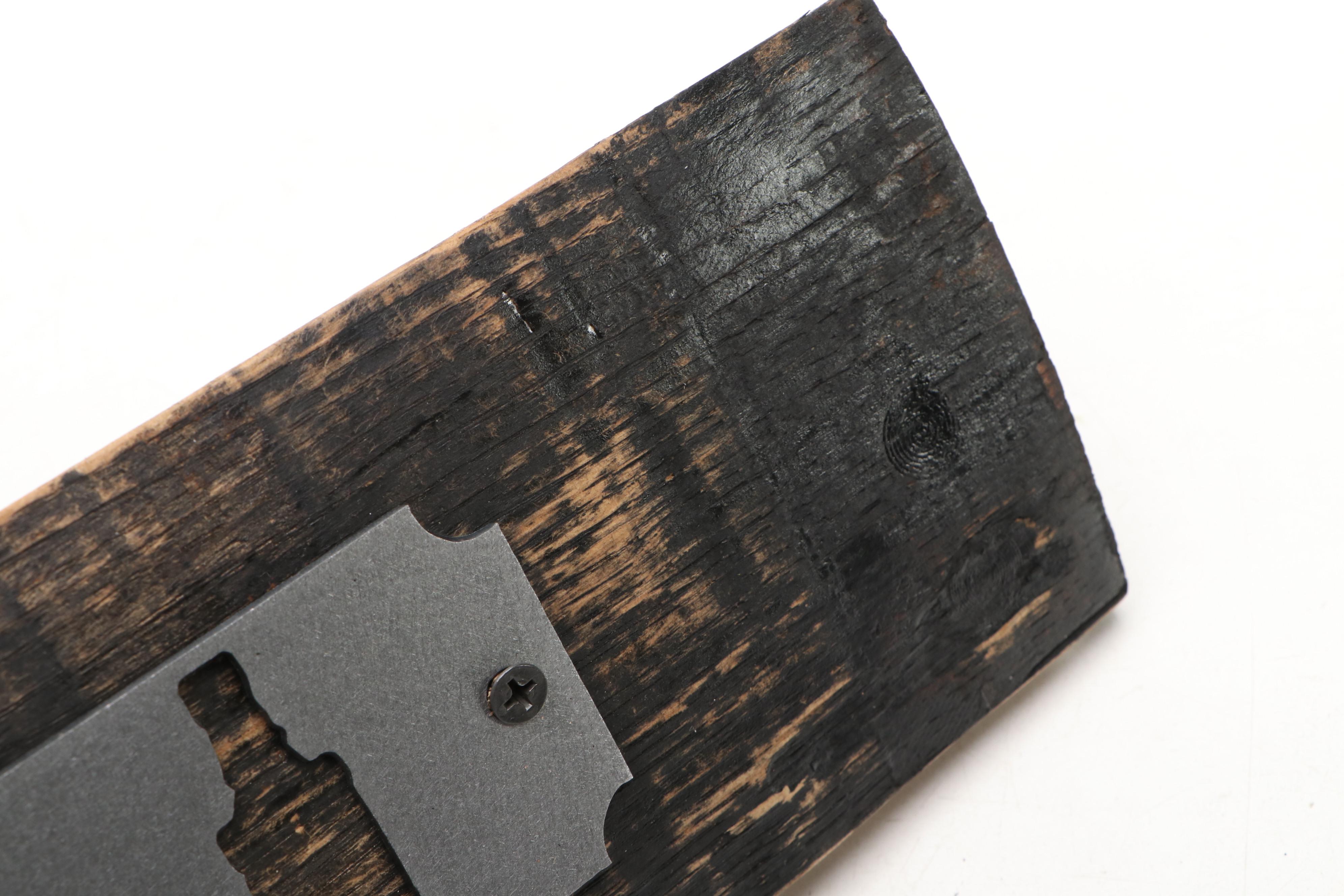 Charred Oak Stave Bourbon Bar Sign