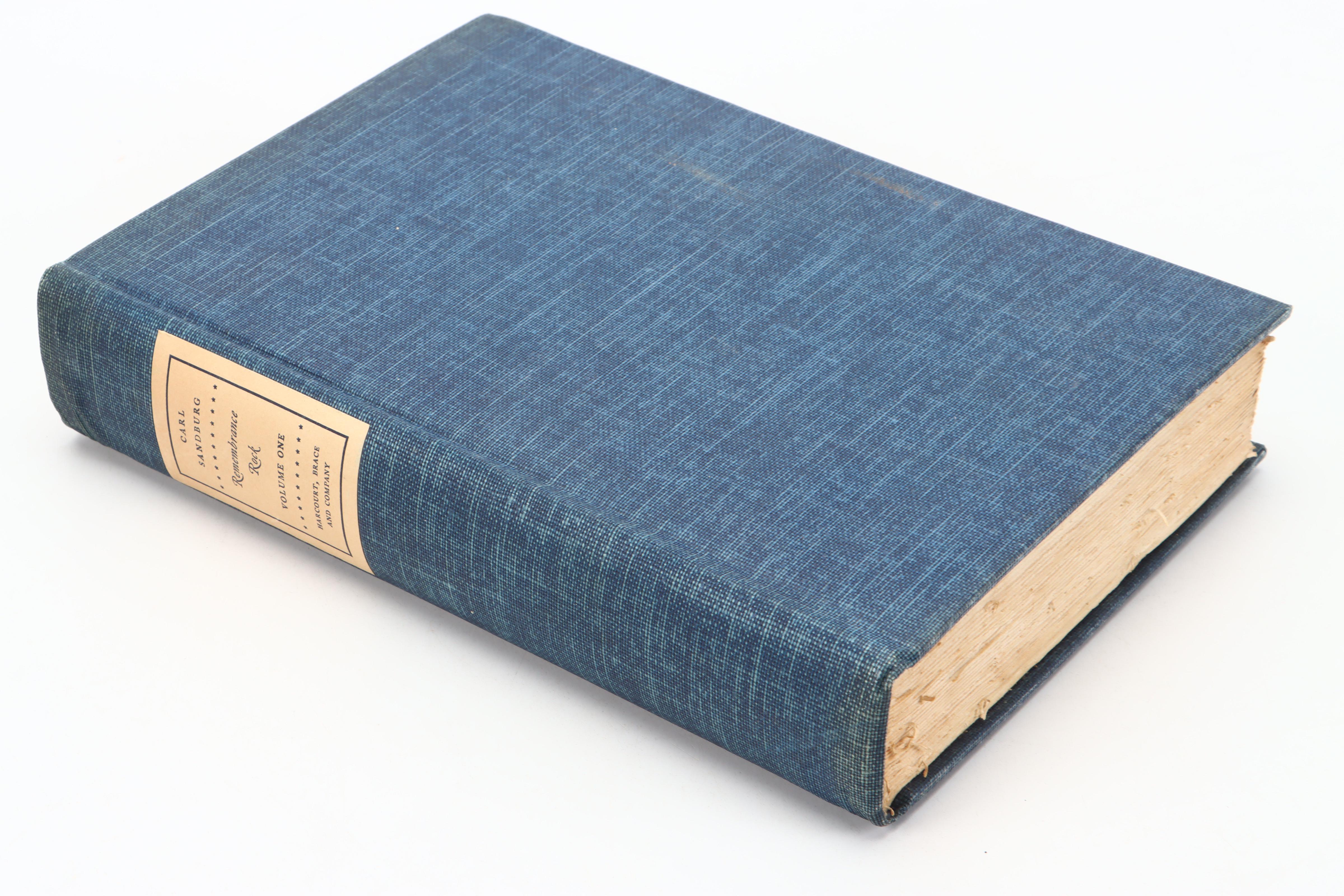 Signed Limited First Edition "Remembrance Rock" by Carl Sandburg, 1948
