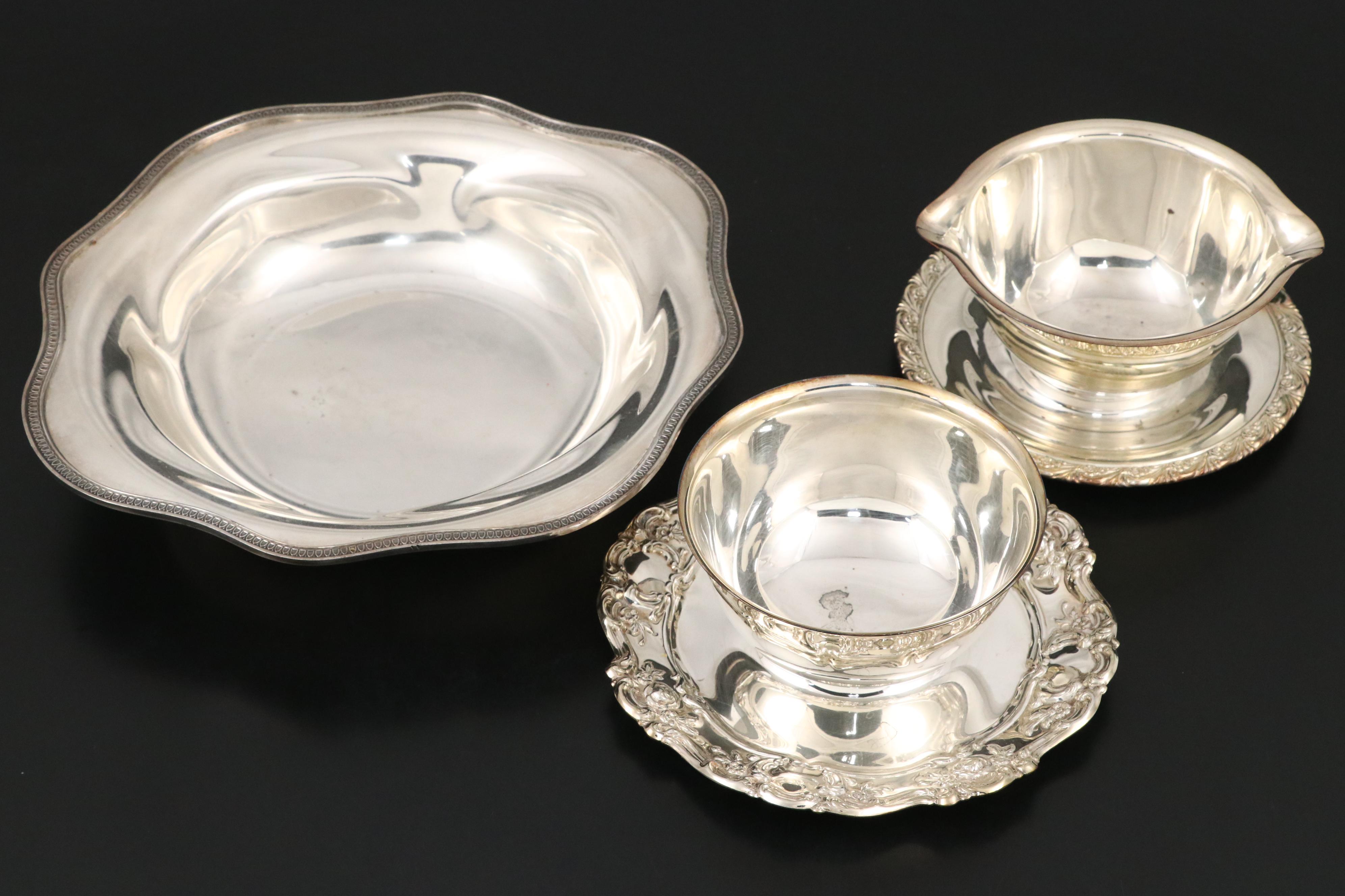 Forbes Silver Co. Covered Serving Bowl with Other Silver Plate Serving Pieces
