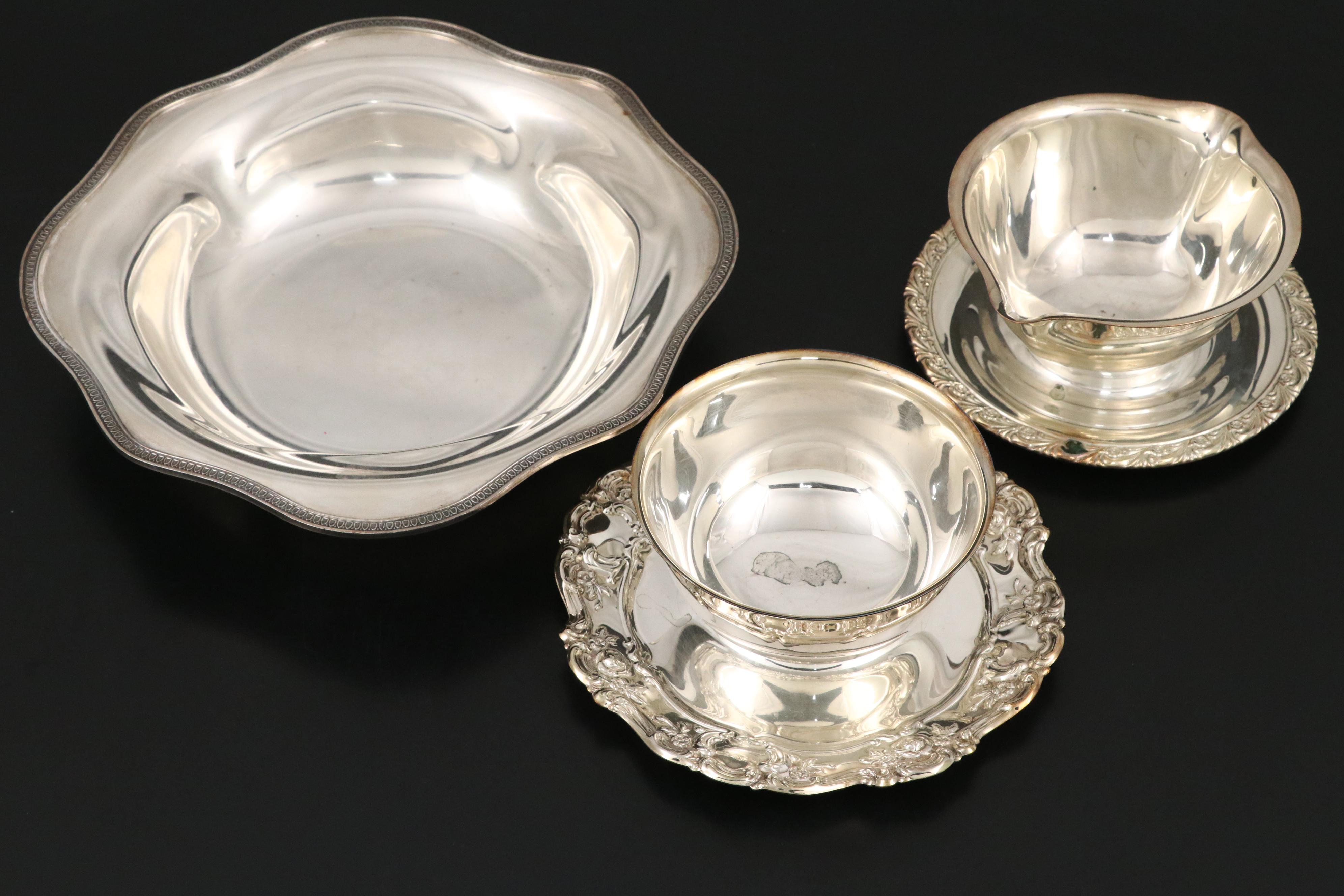 Forbes Silver Co. Covered Serving Bowl with Other Silver Plate Serving Pieces