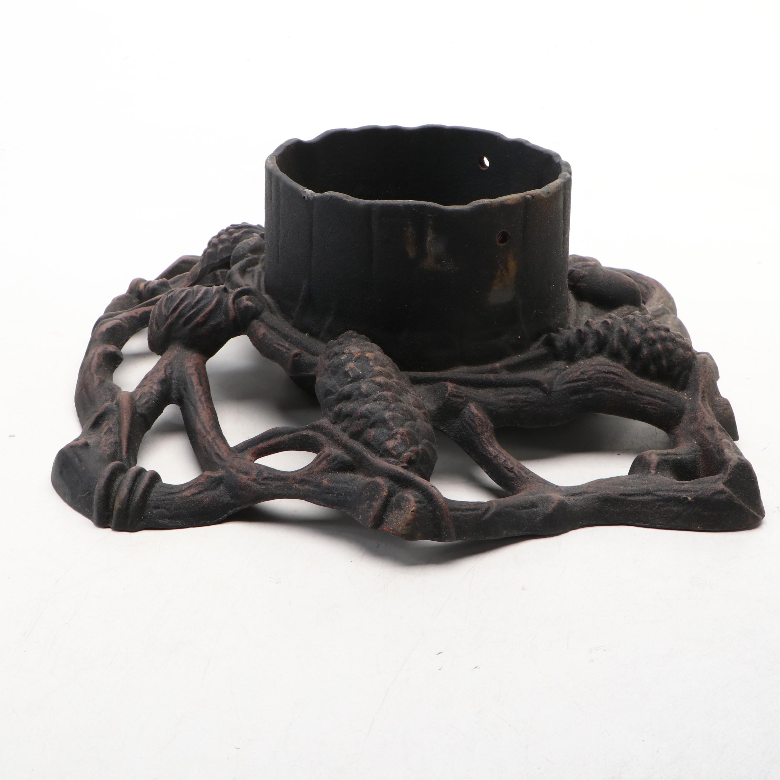 John Wright Bronze Finish Cast Iron Christmas Tree Stand