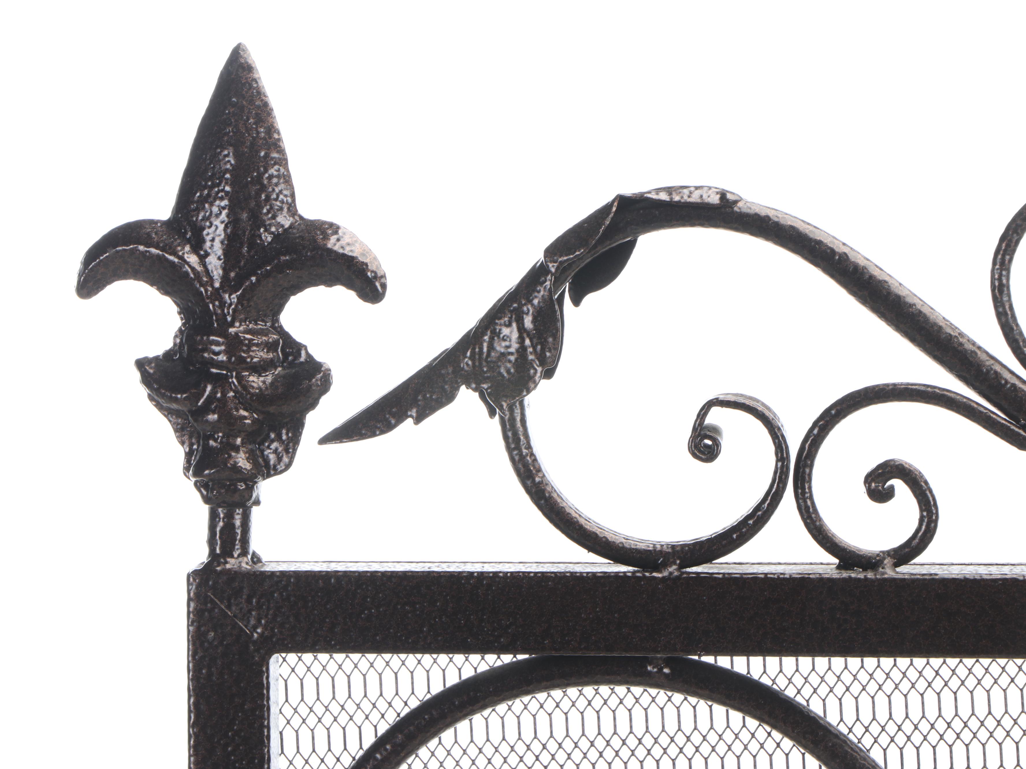 Art Nouveau Style Scrolled Metal Fireplace Screen