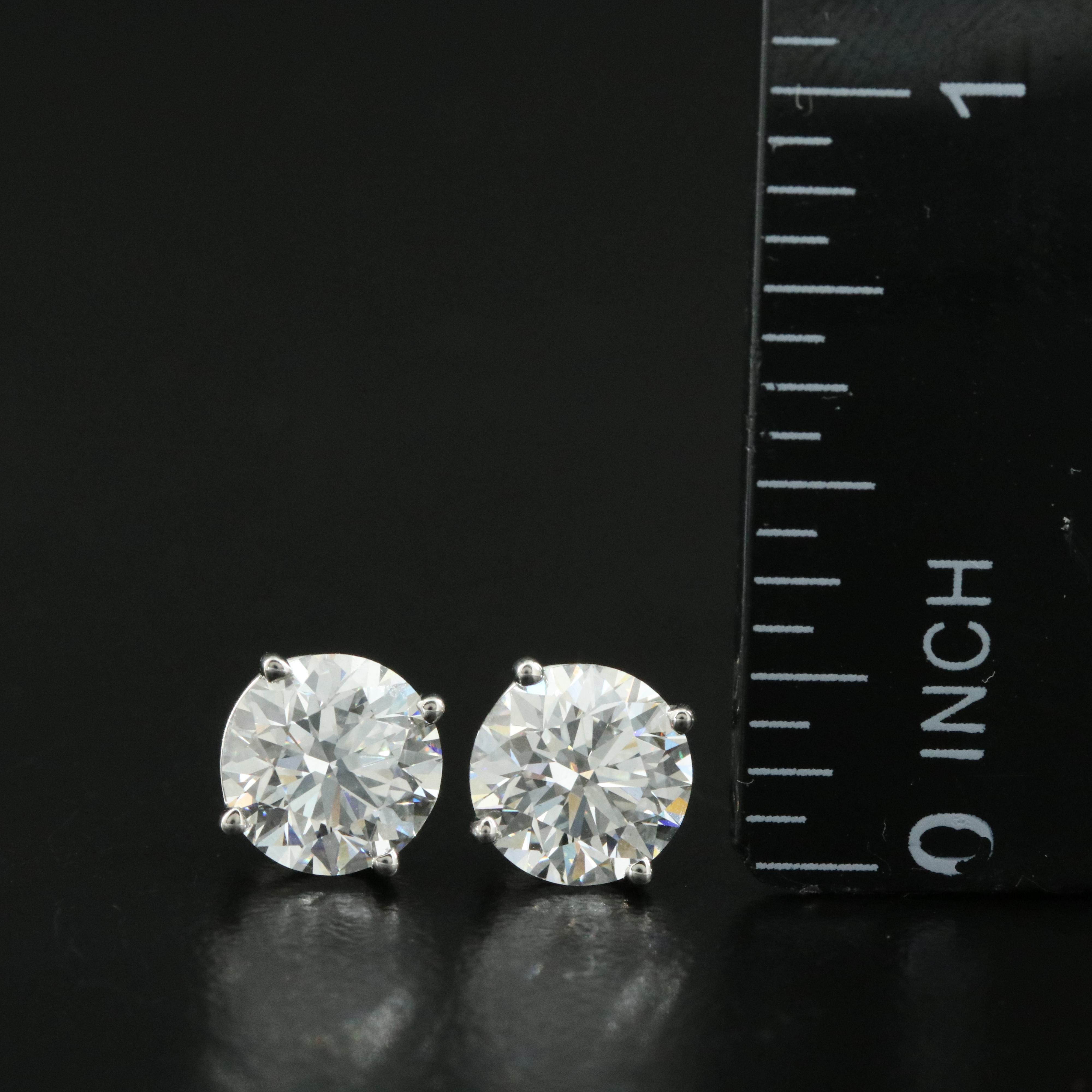 Platinum 2.94 CTW Lab Grown Diamond Stud Earrings with IGI Reports