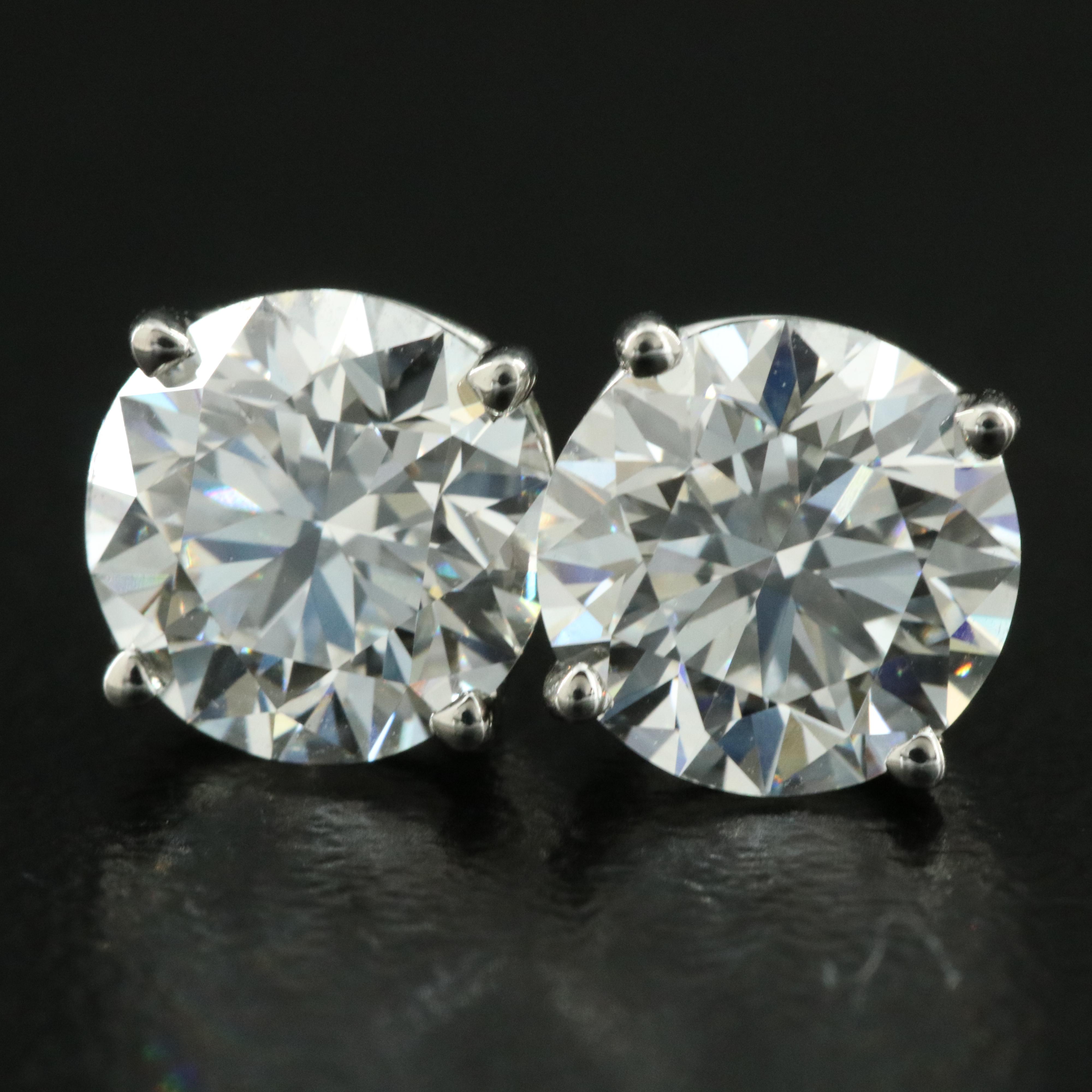 Platinum 2.94 CTW Lab Grown Diamond Stud Earrings with IGI Reports
