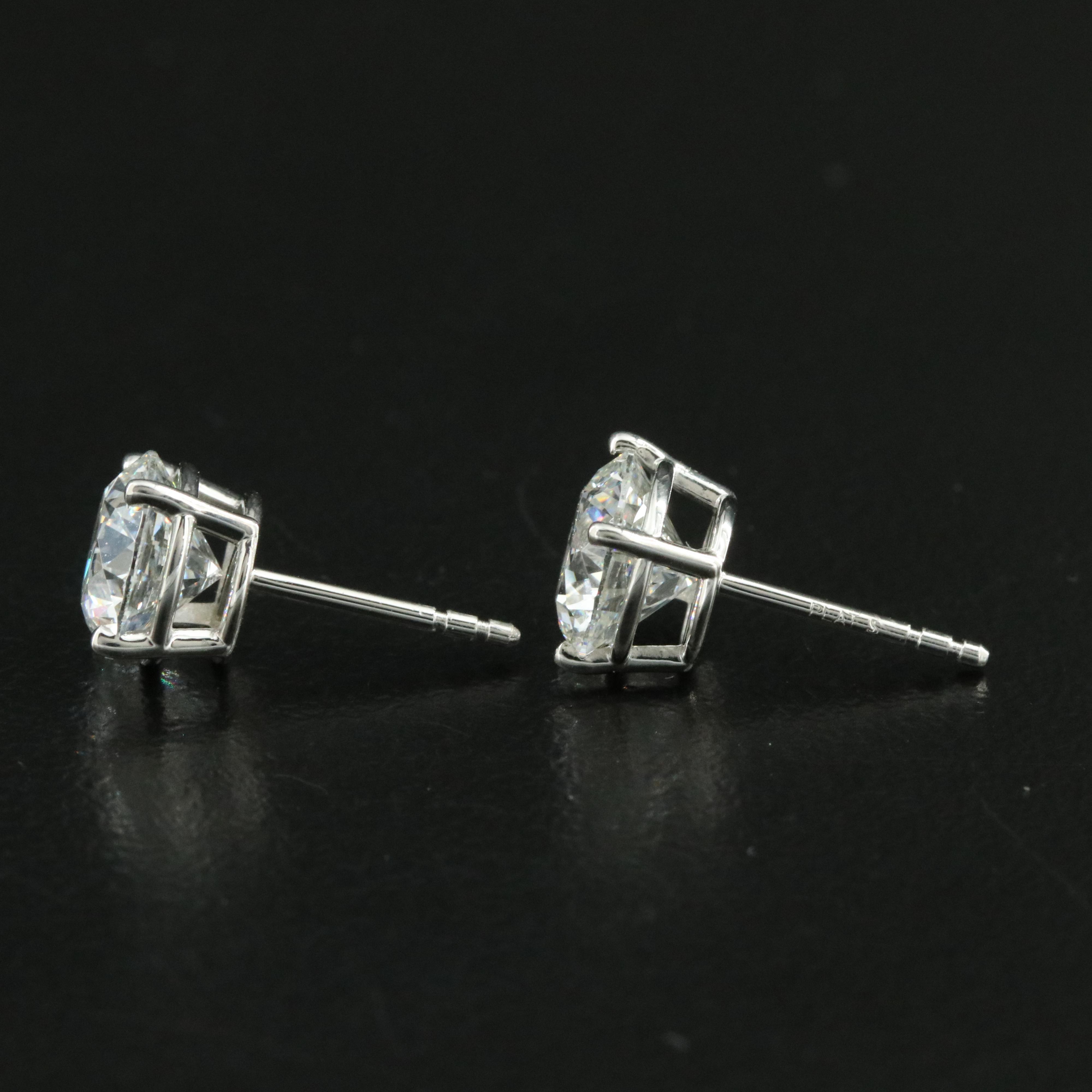 Platinum 2.94 CTW Lab Grown Diamond Stud Earrings with IGI Reports