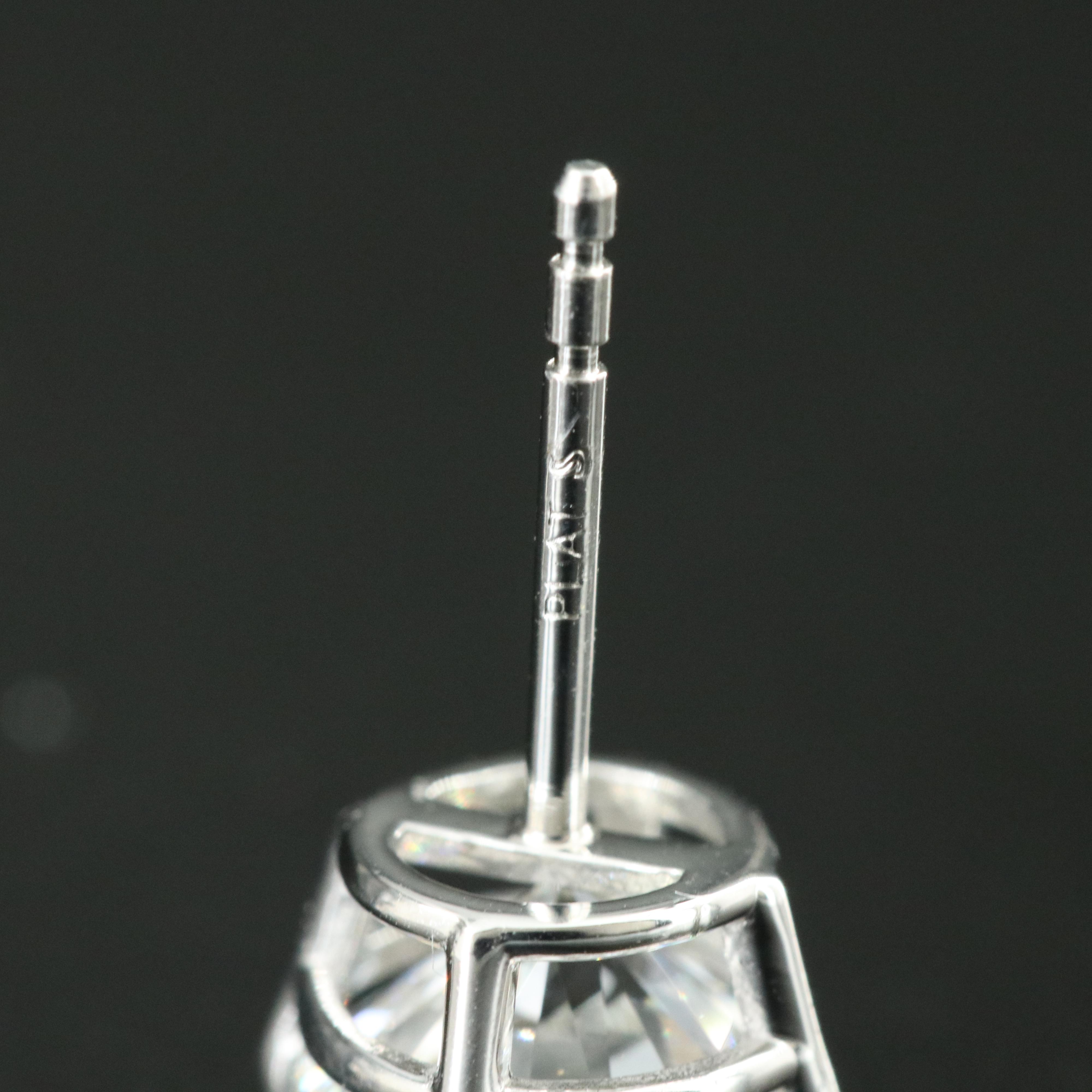 Platinum 2.94 CTW Lab Grown Diamond Stud Earrings with IGI Reports