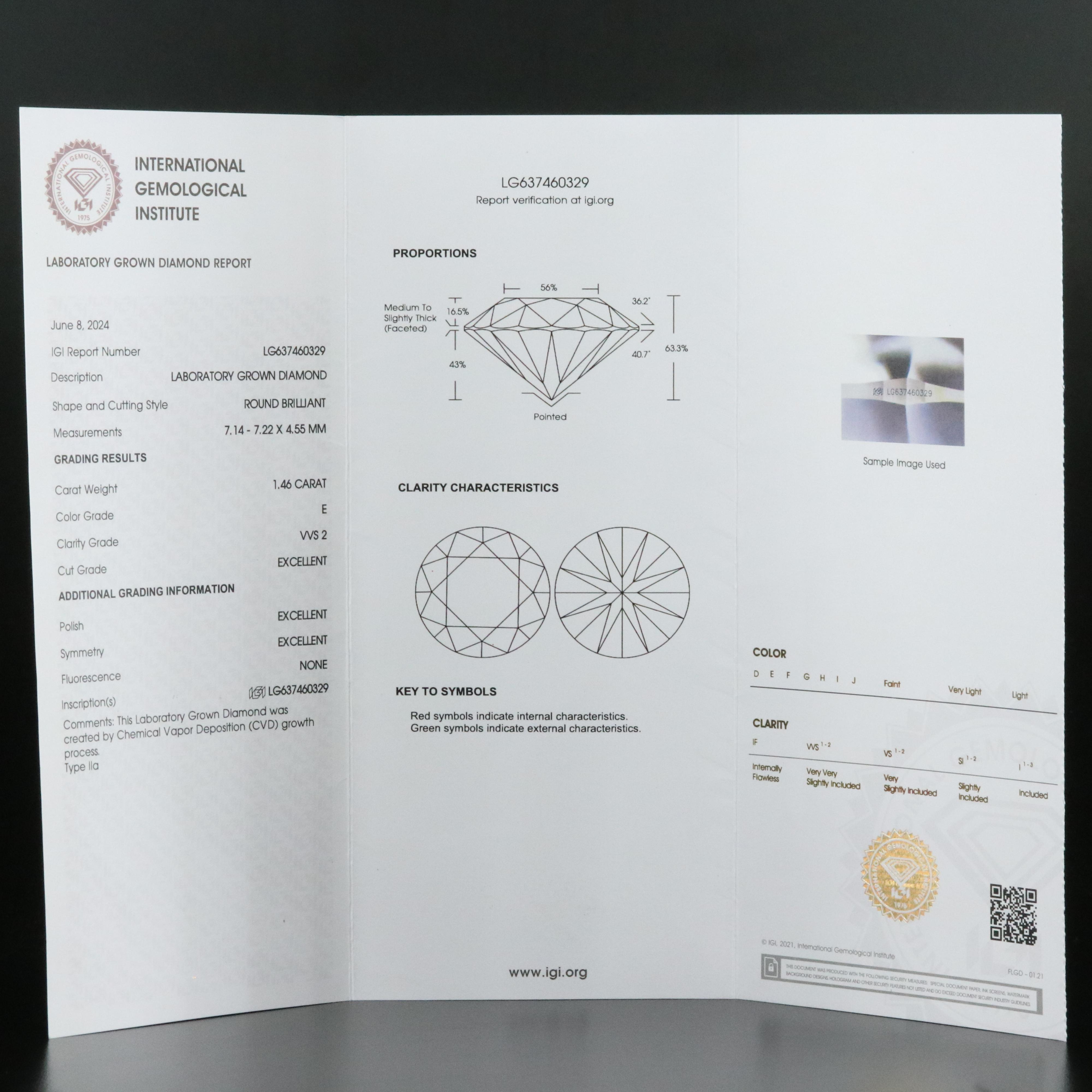 Platinum 2.94 CTW Lab Grown Diamond Stud Earrings with IGI Reports