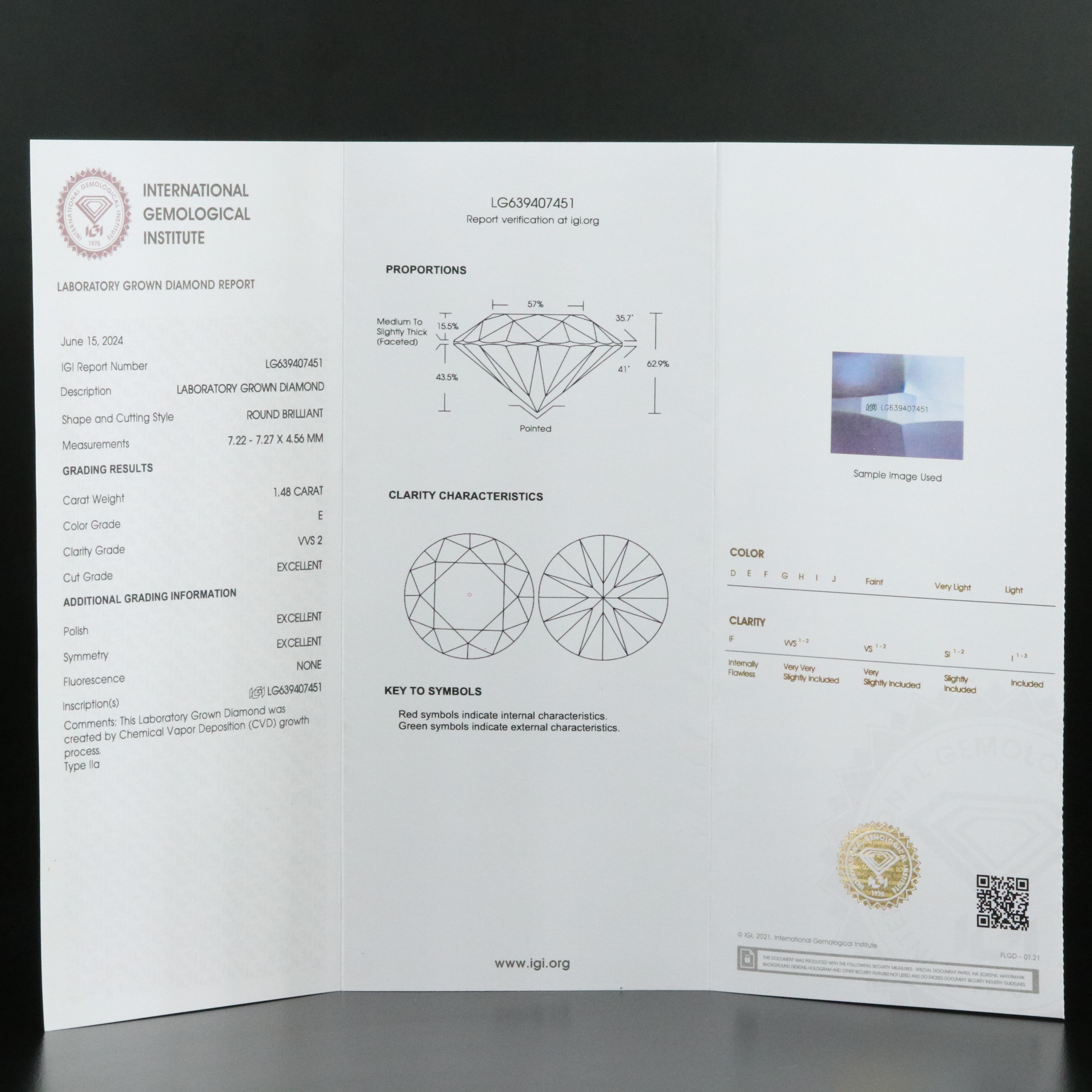 Platinum 2.94 CTW Lab Grown Diamond Stud Earrings with IGI Reports