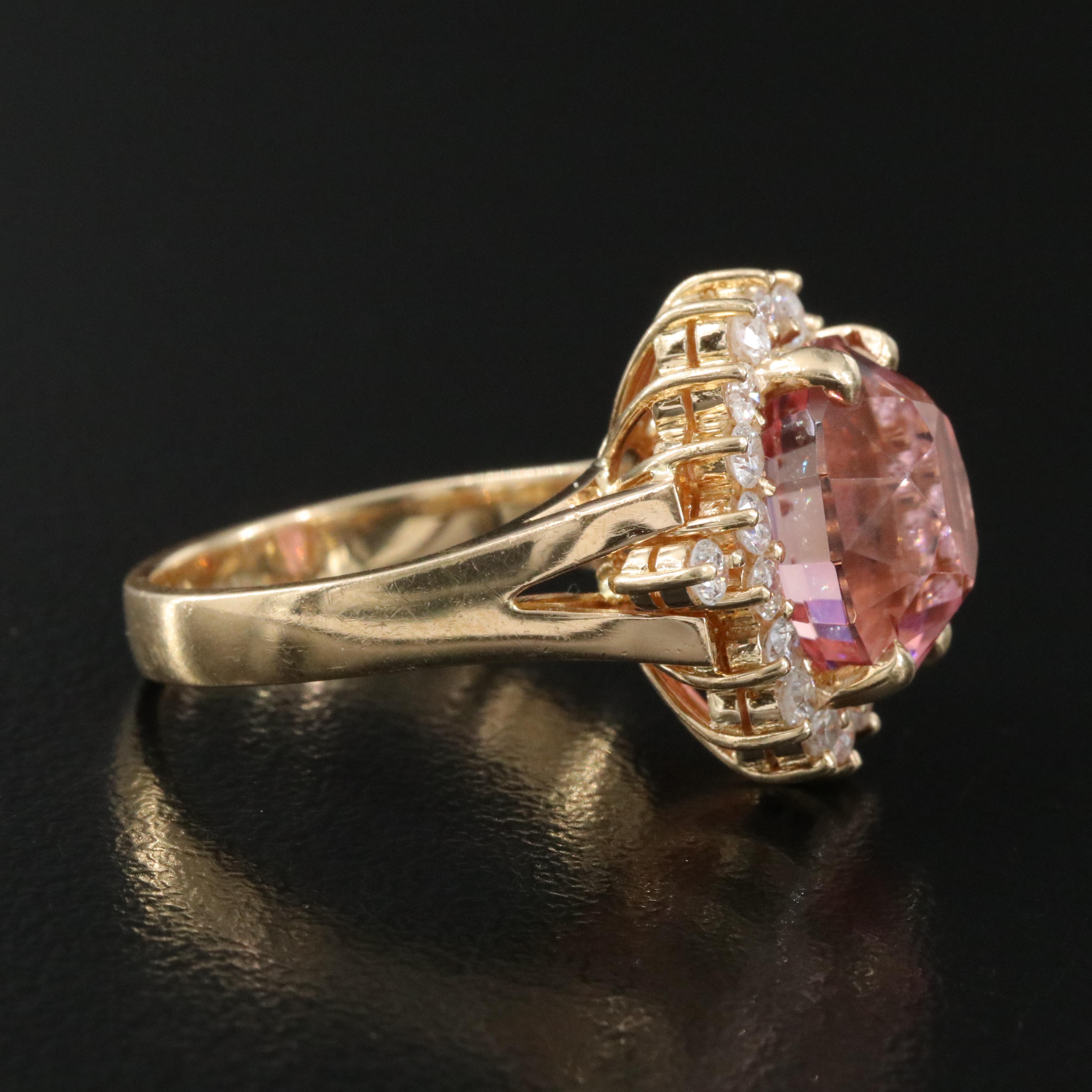 14K 6.38 CT Tourmaline and Diamond Ring