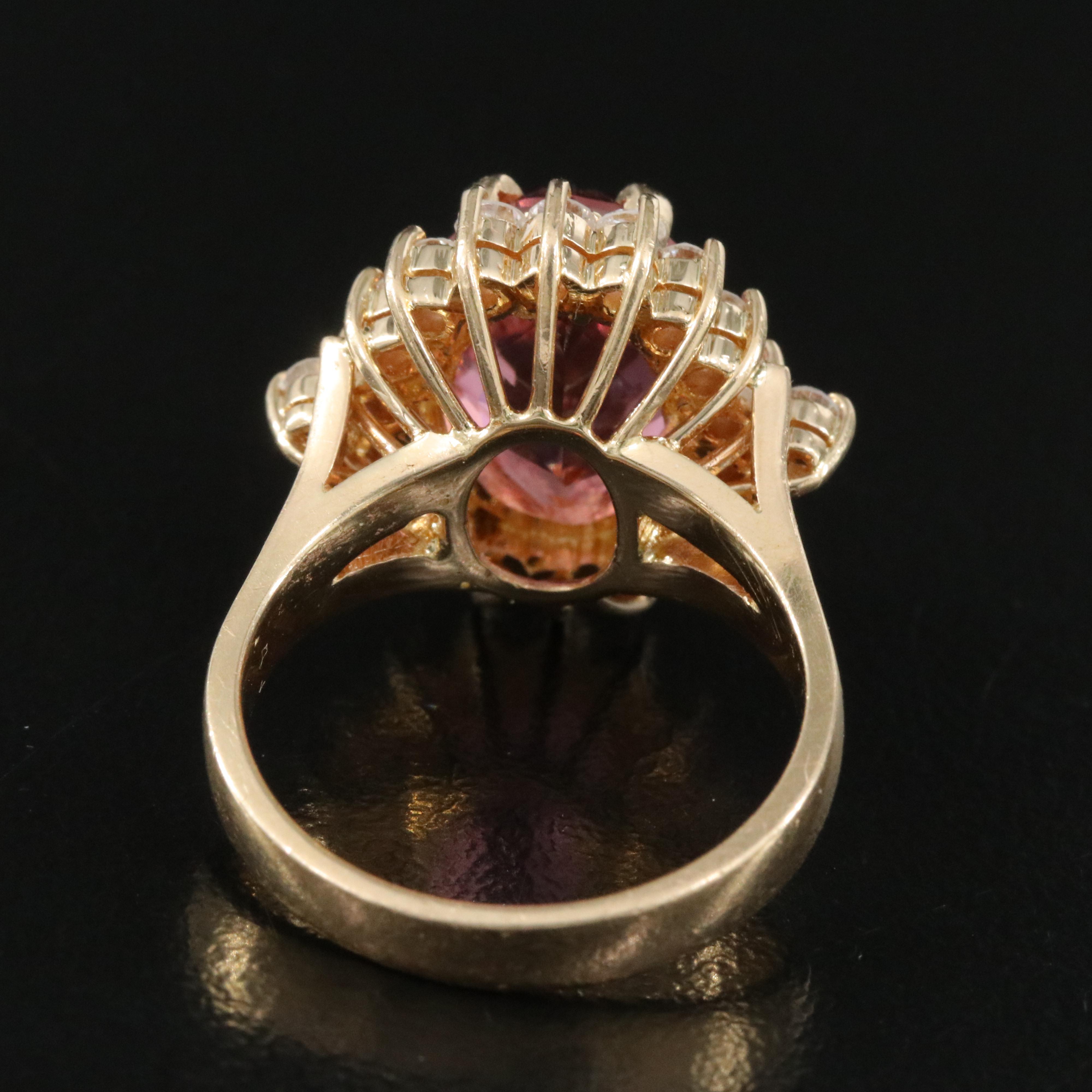 14K 6.38 CT Tourmaline and Diamond Ring
