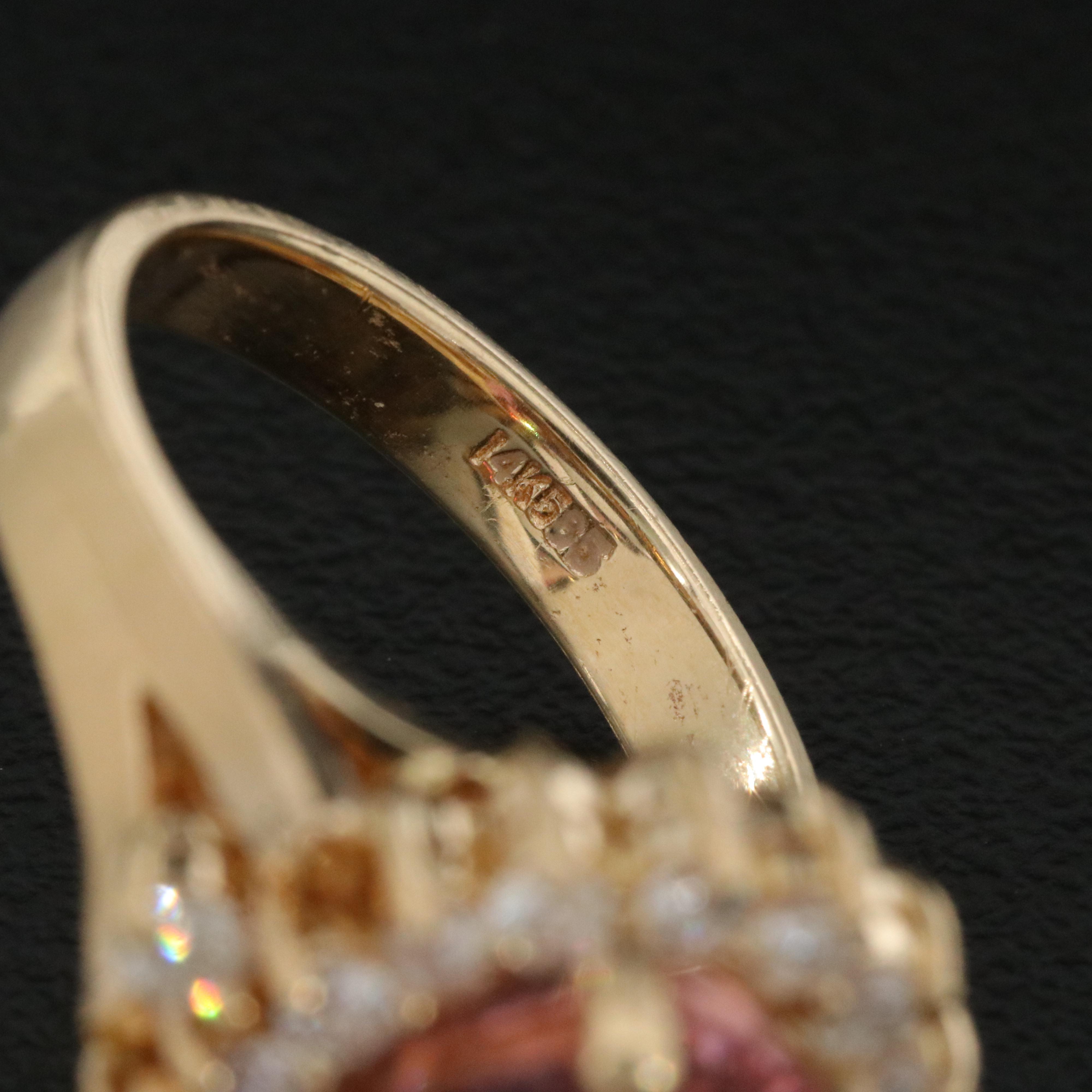 14K 6.38 CT Tourmaline and Diamond Ring