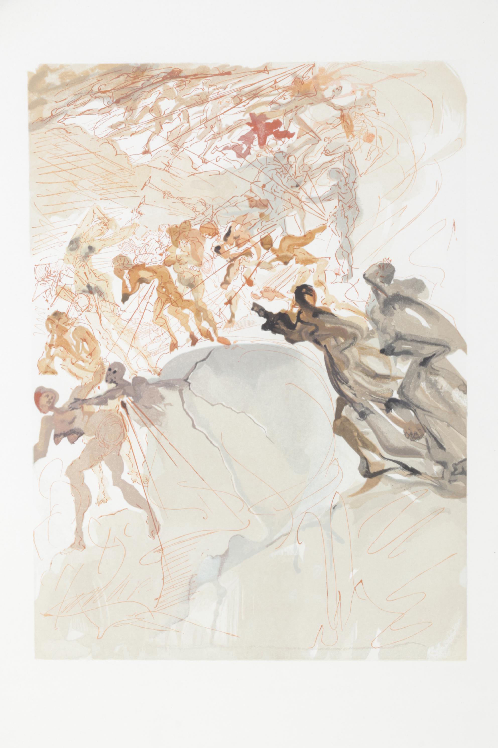 Salvador Dalí Wood Engraving "Montée à la Septième Corniche: La Luxure", 1964