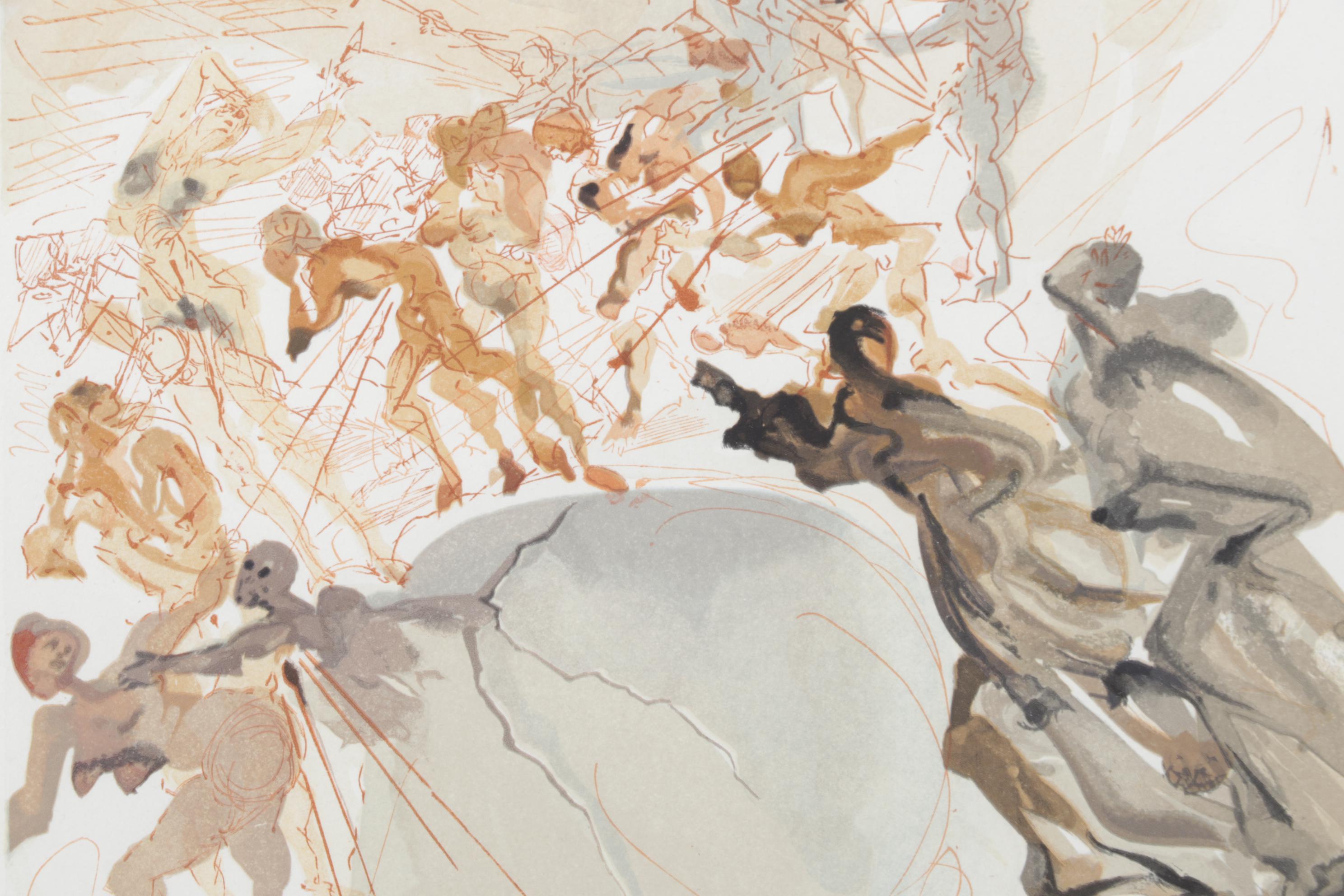 Salvador Dalí Wood Engraving "Montée à la Septième Corniche: La Luxure", 1964