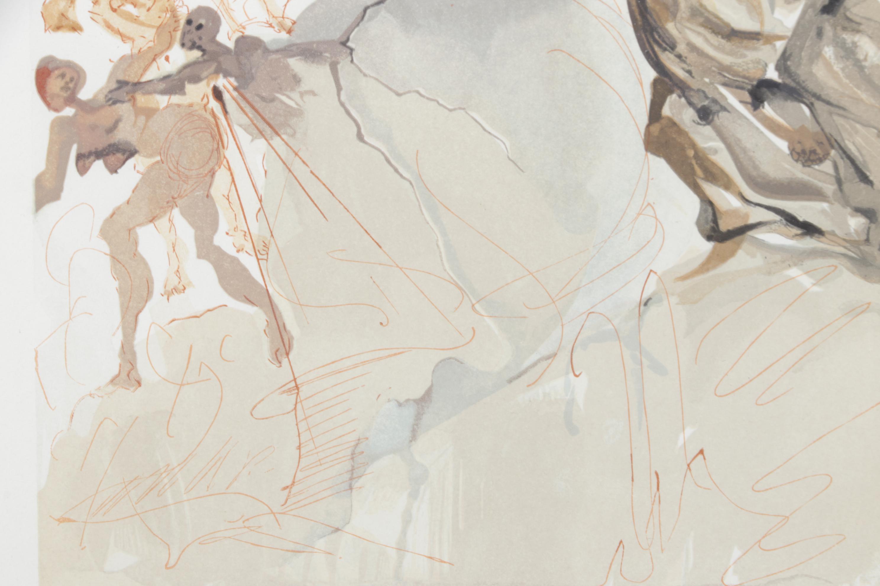 Salvador Dalí Wood Engraving "Montée à la Septième Corniche: La Luxure", 1964