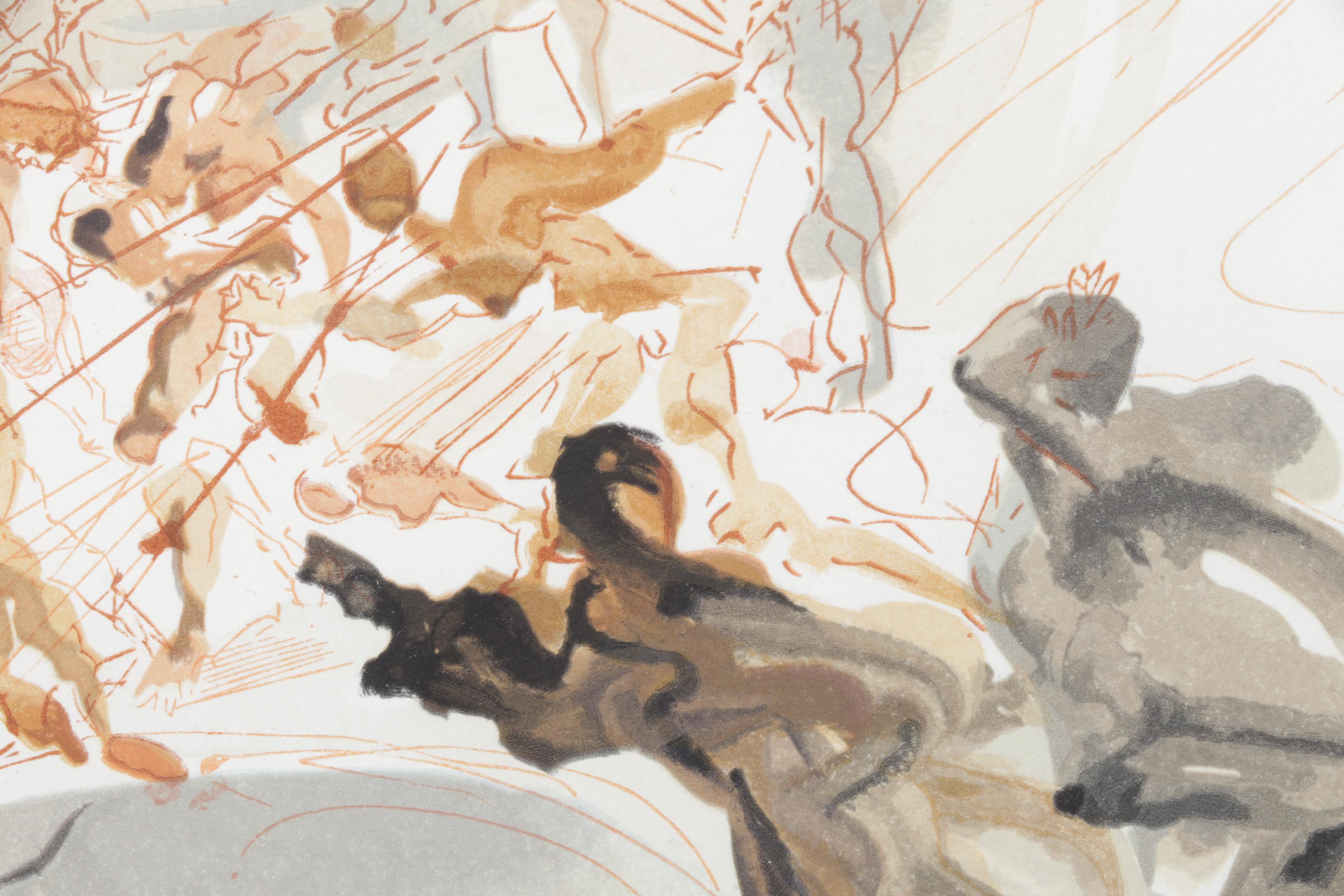 Salvador Dalí Wood Engraving "Montée à la Septième Corniche: La Luxure", 1964