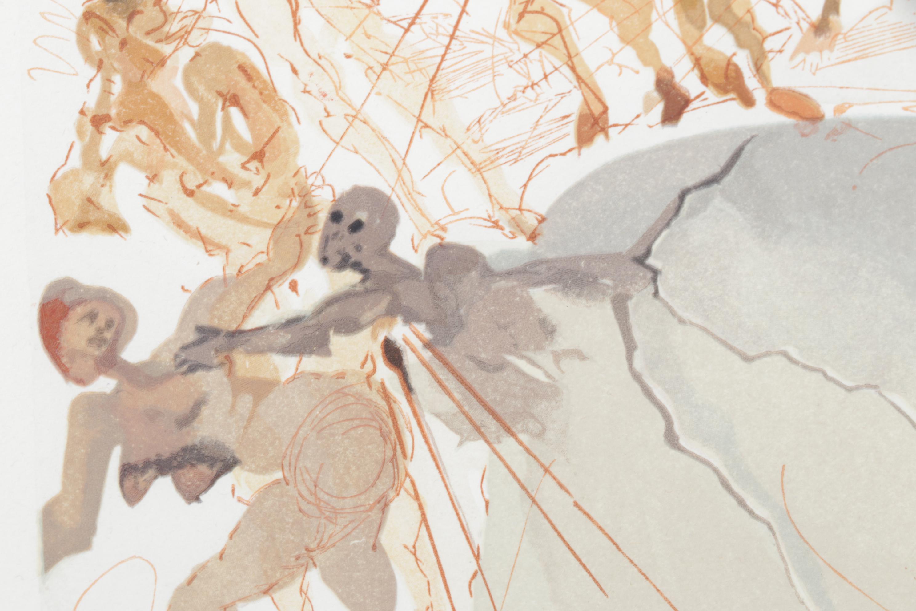 Salvador Dalí Wood Engraving "Montée à la Septième Corniche: La Luxure", 1964