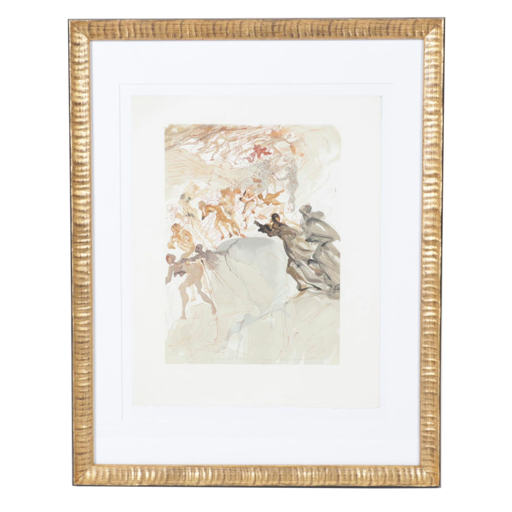 Salvador Dalí Wood Engraving "Montée à la Septième Corniche: La Luxure", 1964